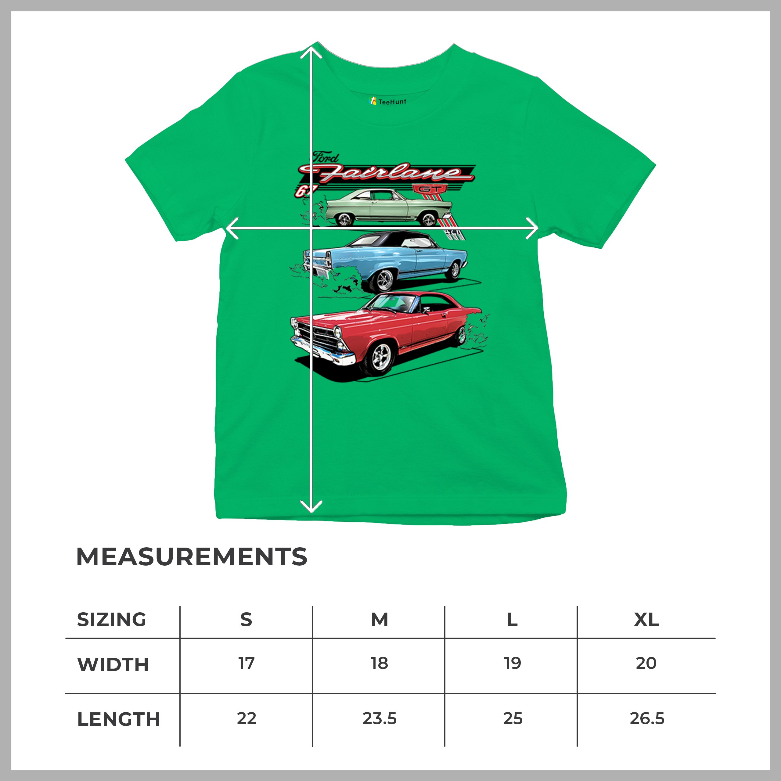 1967 Ford Fairlane GT Youth T-shirt American Muscle Car Vintage 60s Retro Kids - Picture 36 of 50