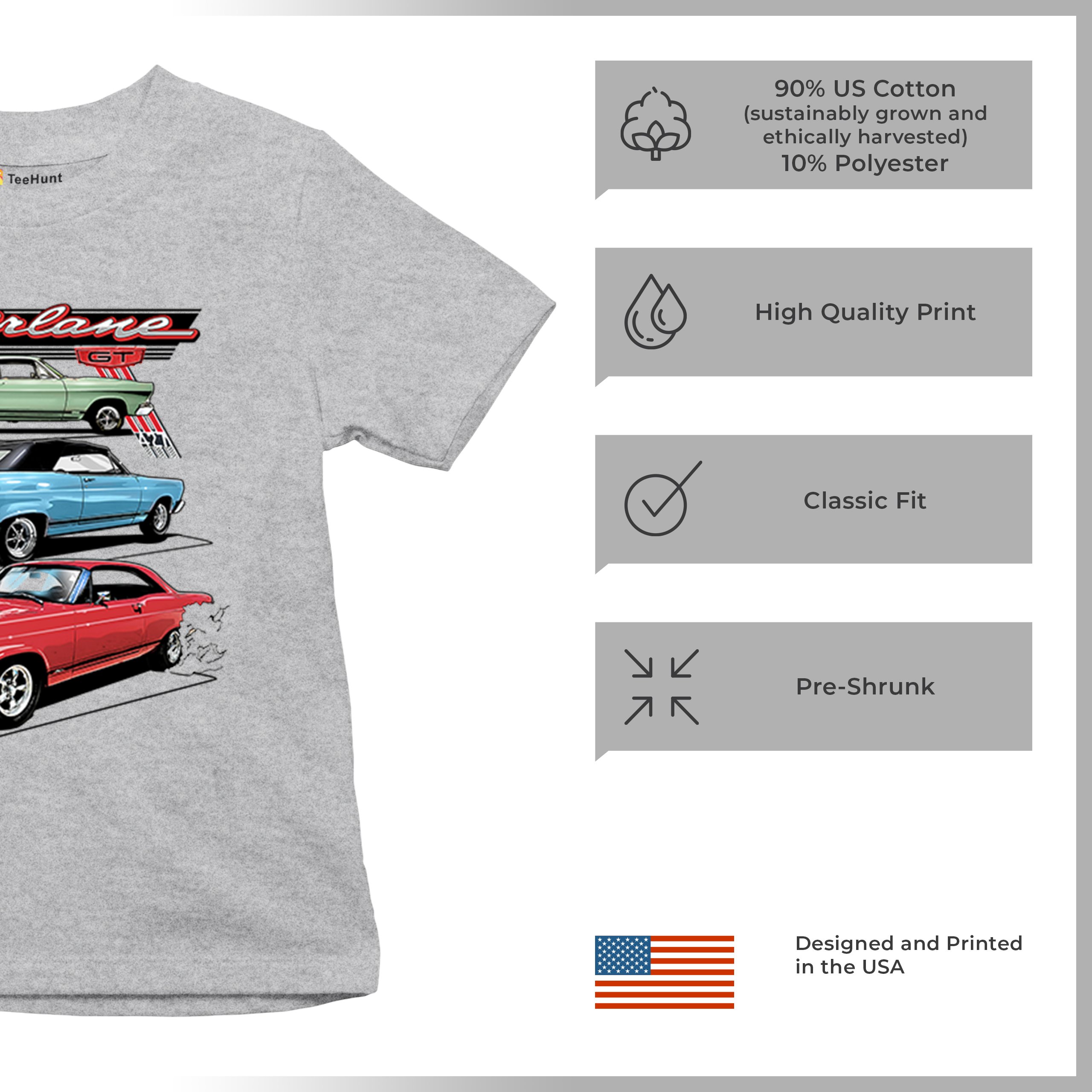 1967 Ford Fairlane GT Youth T-shirt American Muscle Car Vintage 60s Retro Kids - Picture 14 of 50