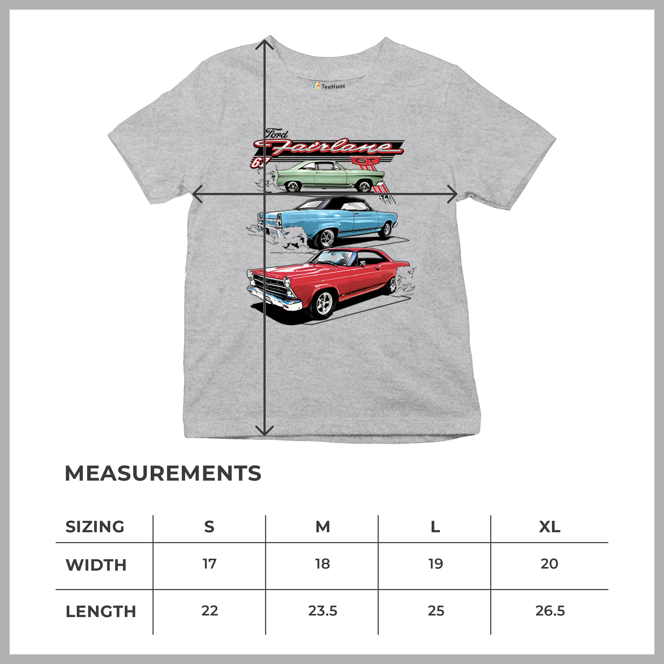 1967 Ford Fairlane GT Youth T-shirt American Muscle Car Vintage 60s Retro Kids - Picture 15 of 50