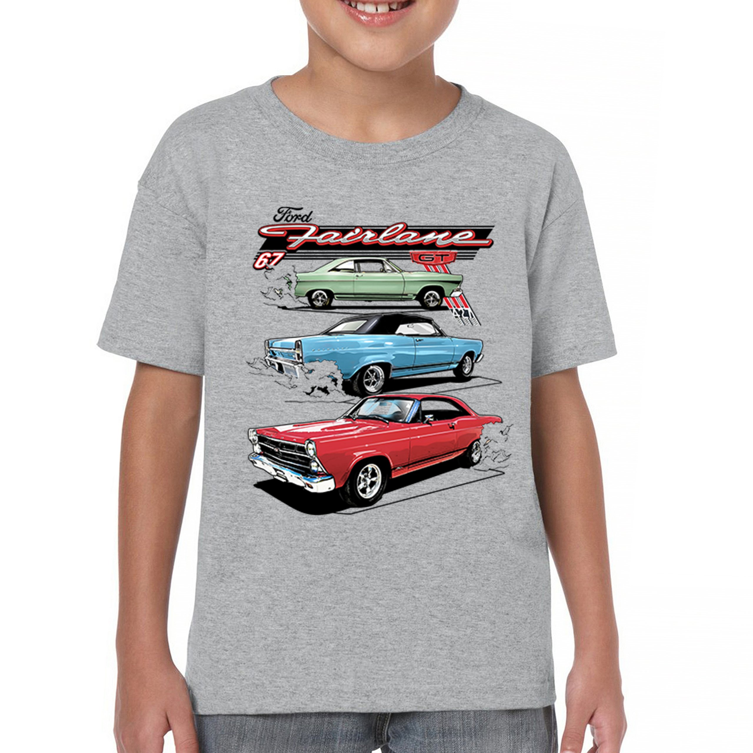 1967 Ford Fairlane GT Youth T-shirt American Muscle Car Vintage 60s Retro Kids - Picture 9 of 50