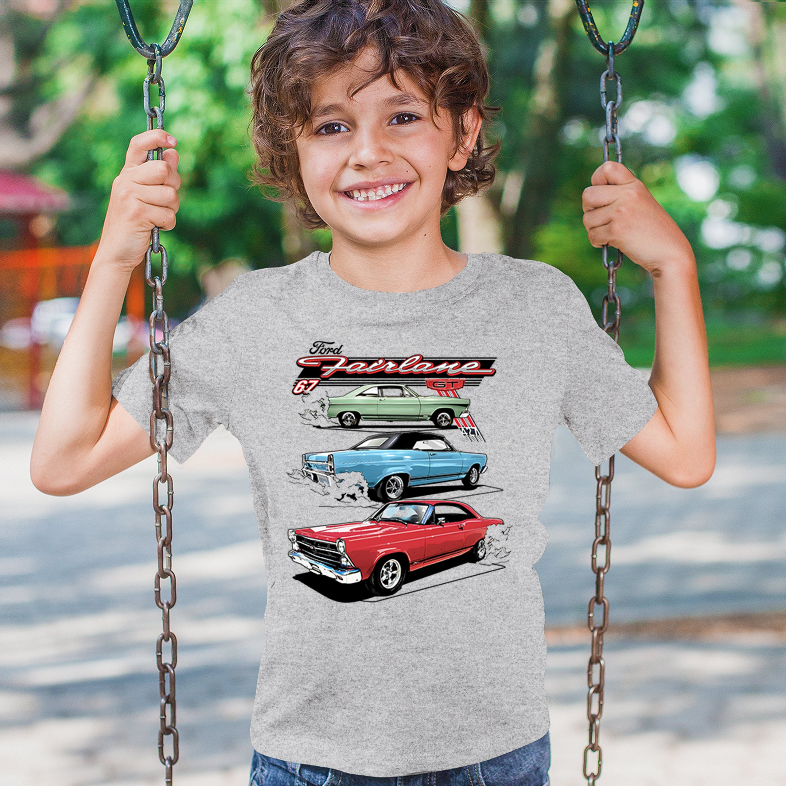 1967 Ford Fairlane GT Youth T-shirt American Muscle Car Vintage 60s Retro Kids - Picture 12 of 50