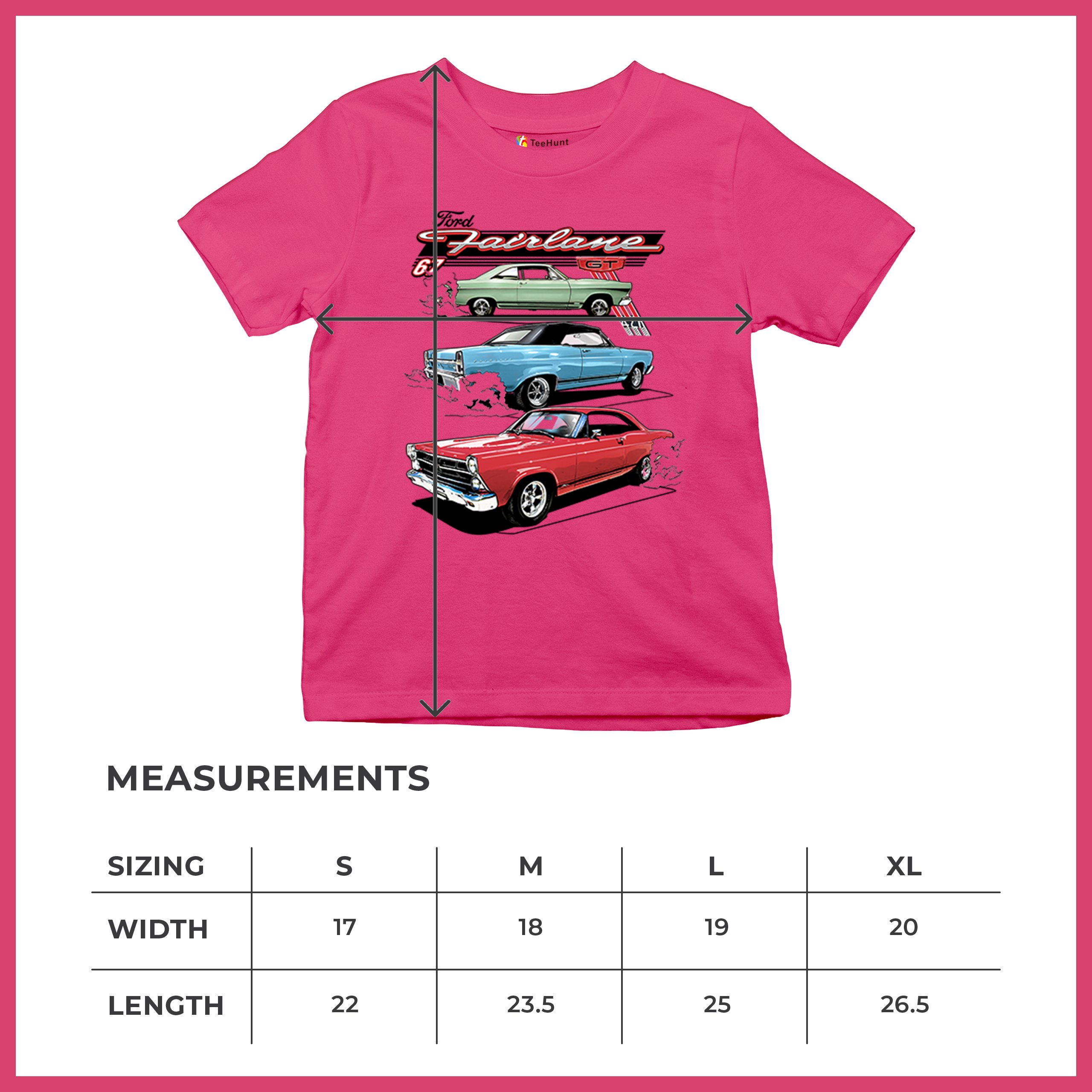 1967 Ford Fairlane GT Youth T-shirt American Muscle Car Vintage 60s Retro Kids - Picture 50 of 50