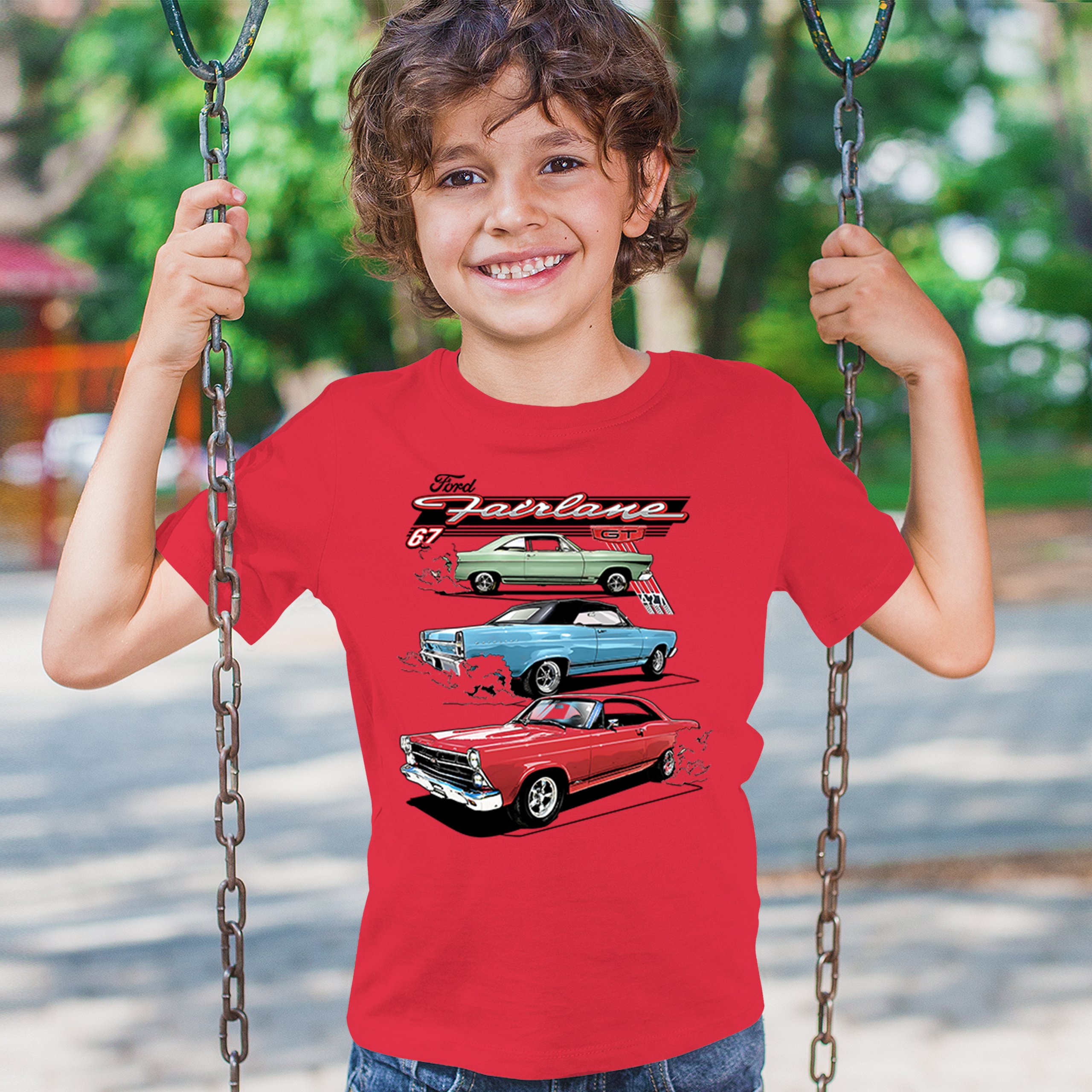 1967 Ford Fairlane GT Youth T-shirt American Muscle Car Vintage 60s Retro Kids - Picture 19 of 50