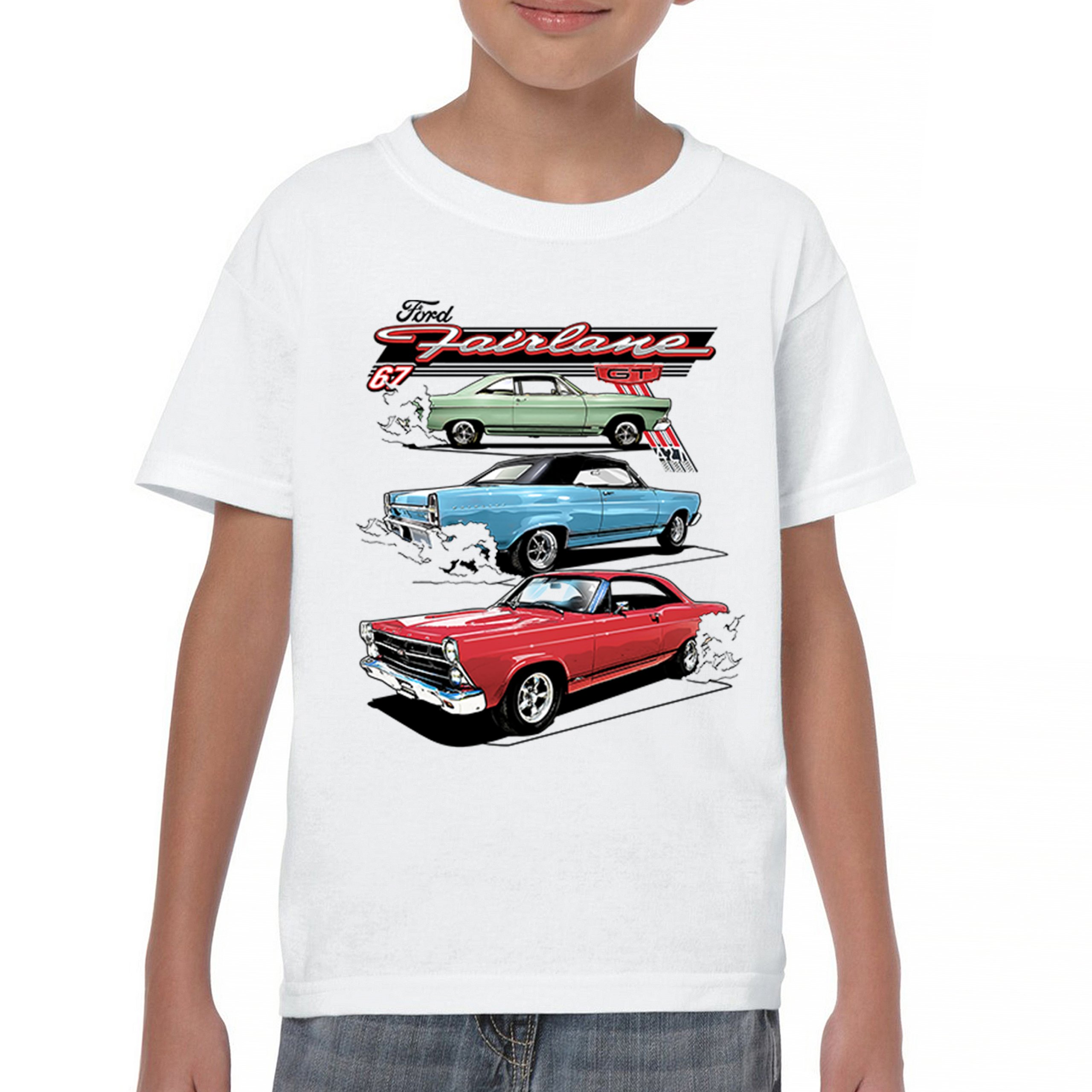 1967 Ford Fairlane GT Youth T-shirt American Muscle Car Vintage 60s Retro Kids - Picture 23 of 50