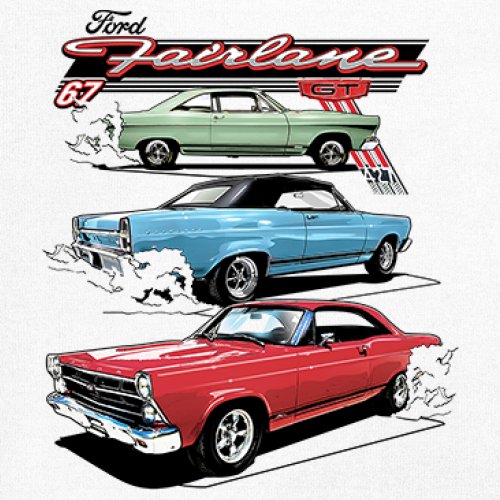 1967 Ford Fairlane GT Youth T-shirt American Muscle Car Vintage 60s Retro Kids - Picture 25 of 50