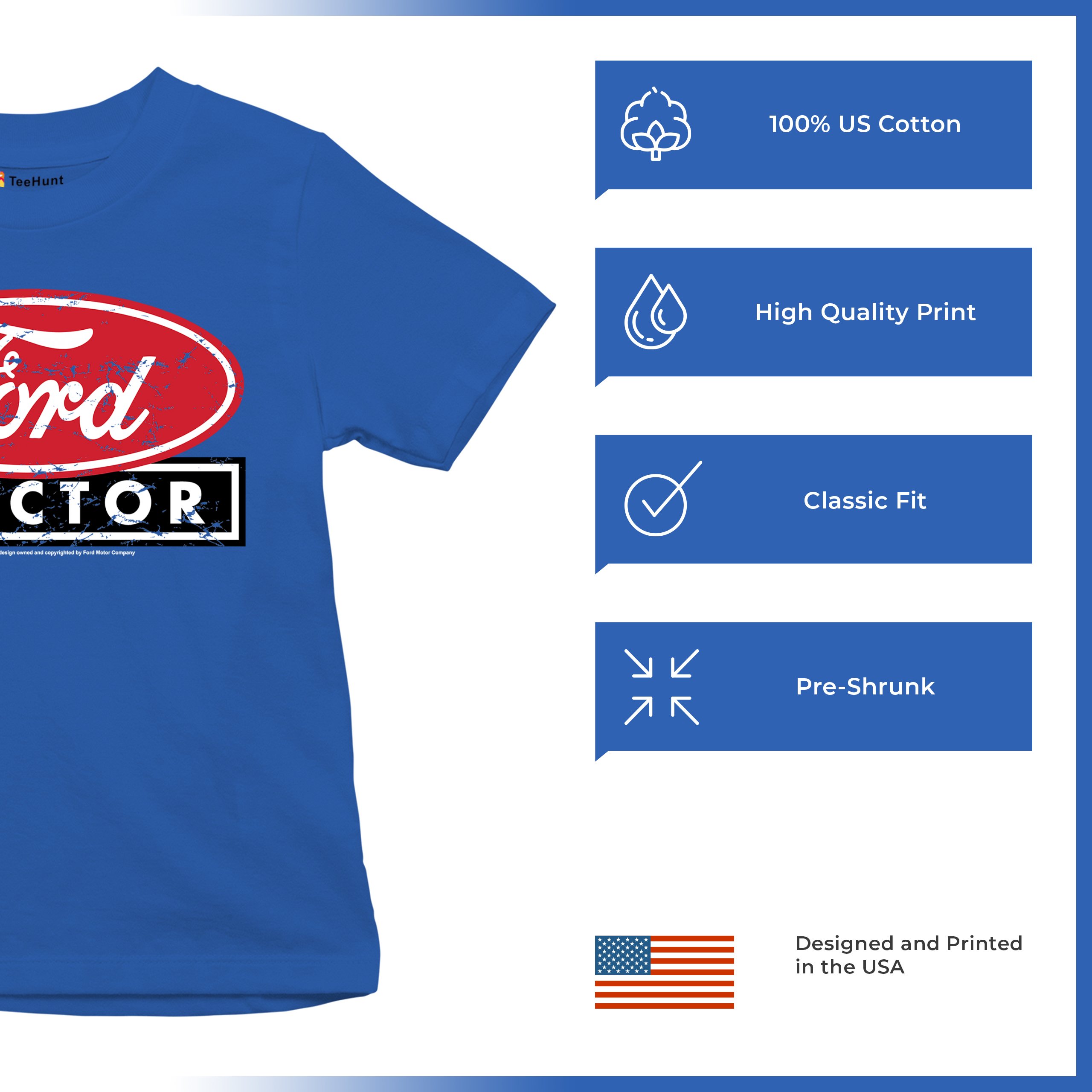 Ford Tractor Red Distressed Logo Youth T-shirt Vintage Farm Classic Brand Kids - Picture 35 of 43