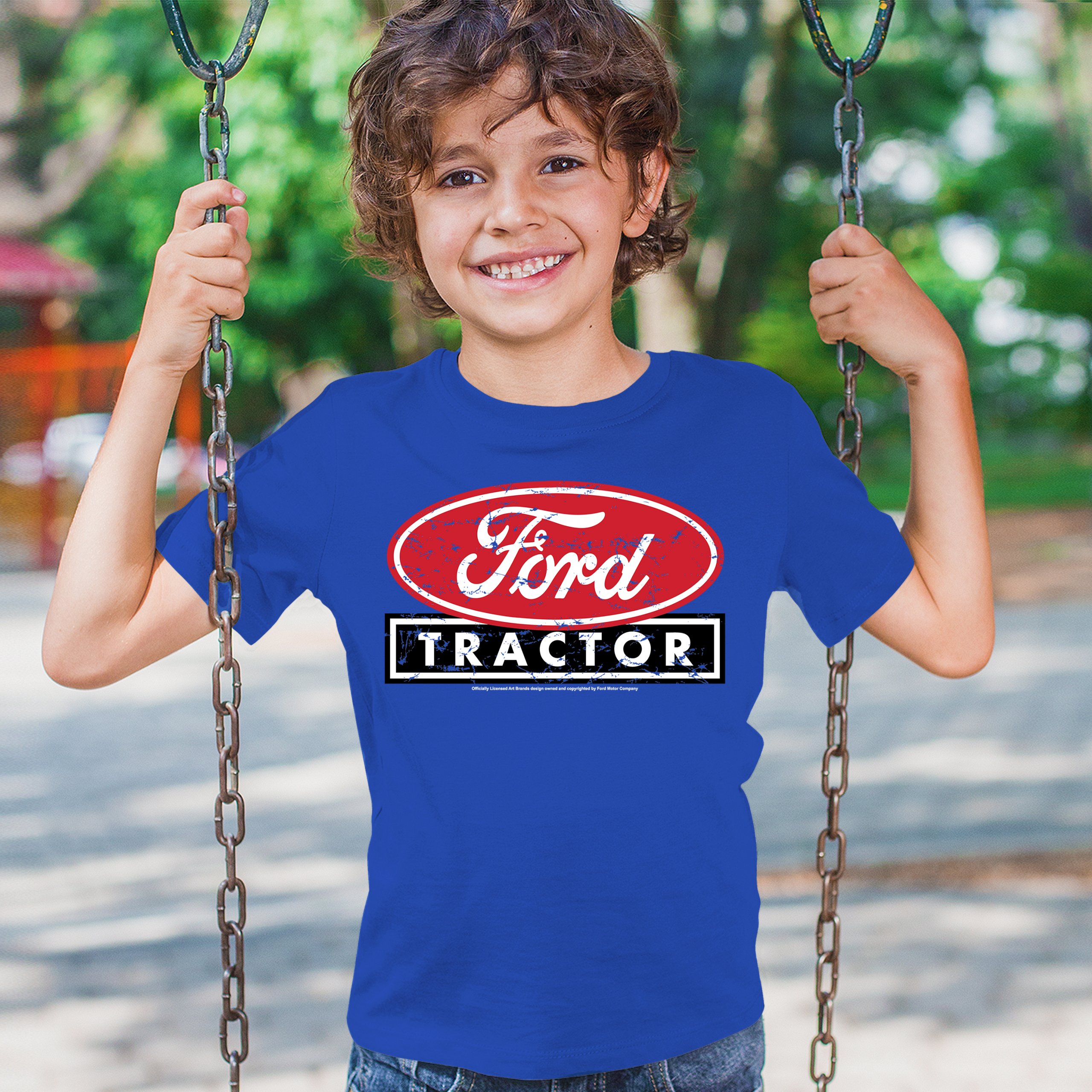 Ford Tractor Red Distressed Logo Youth T-shirt Vintage Farm Classic Brand Kids - Picture 33 of 43