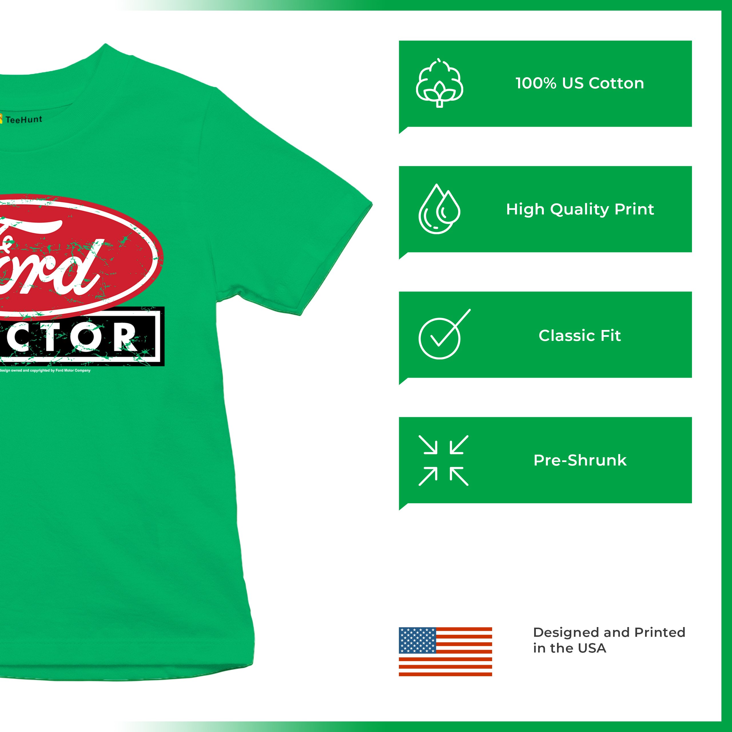 Ford Tractor Red Distressed Logo Youth T-shirt Vintage Farm Classic Brand Kids - Picture 28 of 43