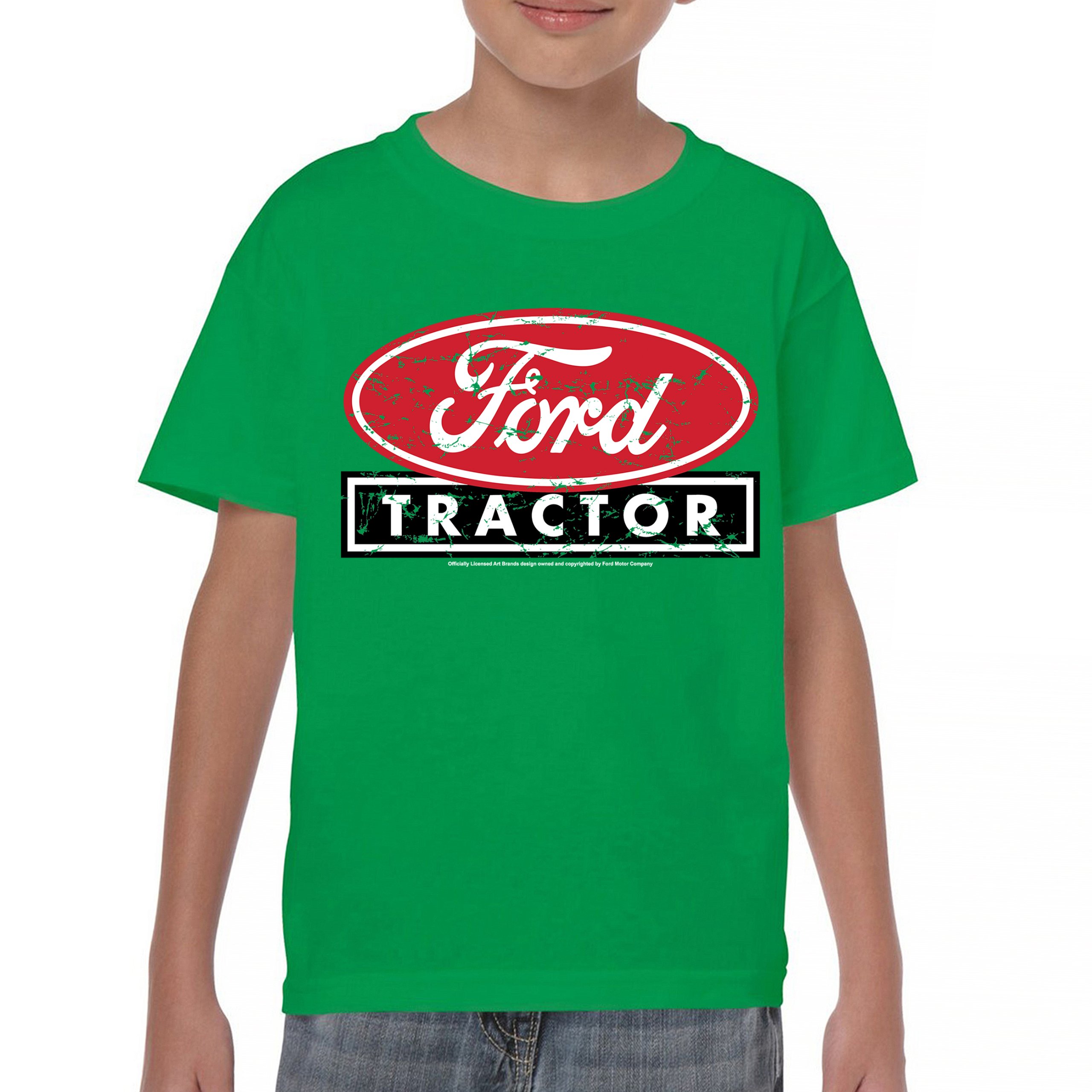 Ford Tractor Red Distressed Logo Youth T-shirt Vintage Farm Classic Brand Kids - Picture 23 of 43