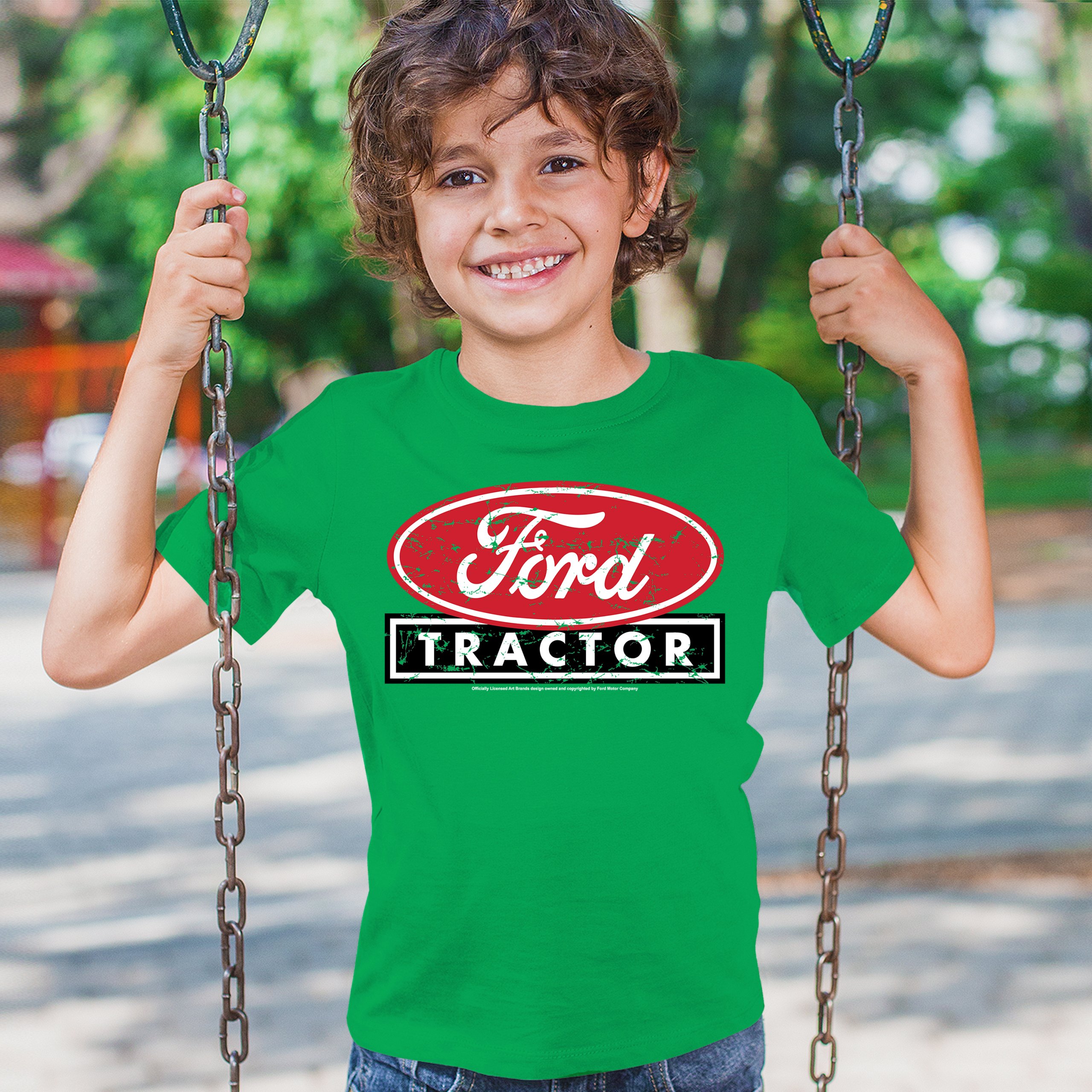 Ford Tractor Red Distressed Logo Youth T-shirt Vintage Farm Classic Brand Kids - Picture 26 of 43