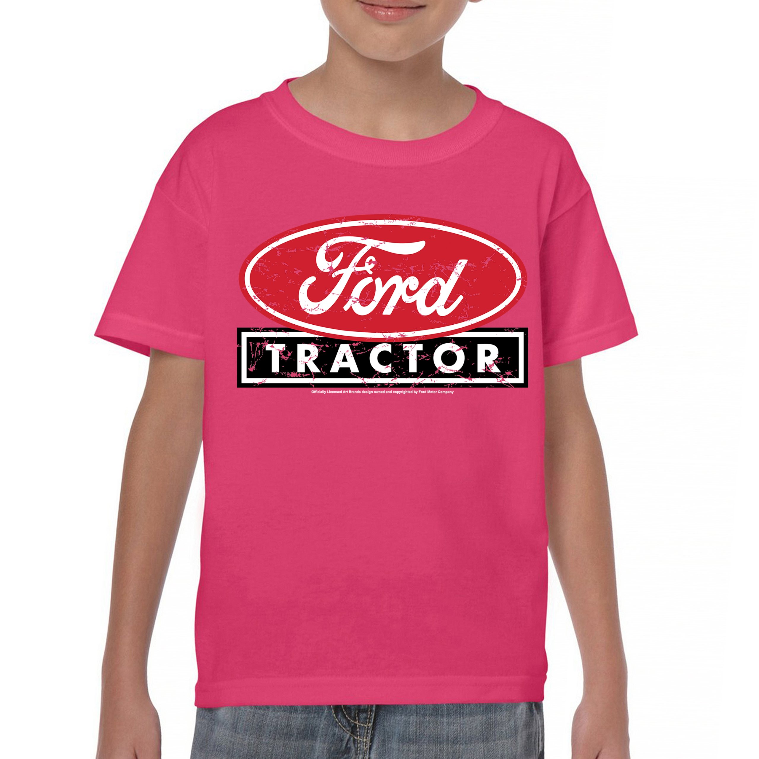 Ford Tractor Red Distressed Logo Youth T-shirt Vintage Farm Classic Brand Kids - Picture 37 of 43