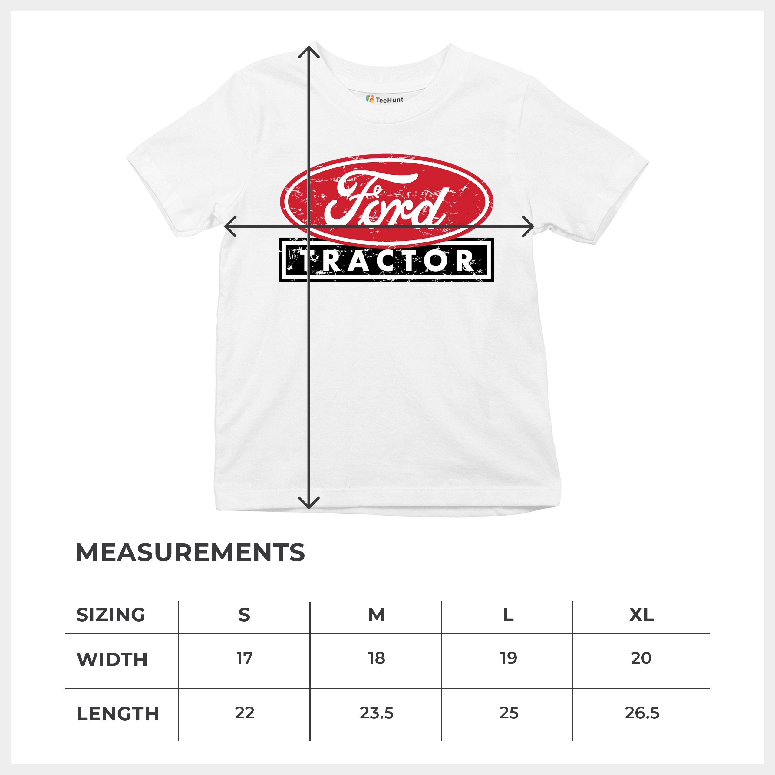 Ford Tractor Red Distressed Logo Youth T-shirt Vintage Farm Classic Brand Kids - Picture 22 of 43