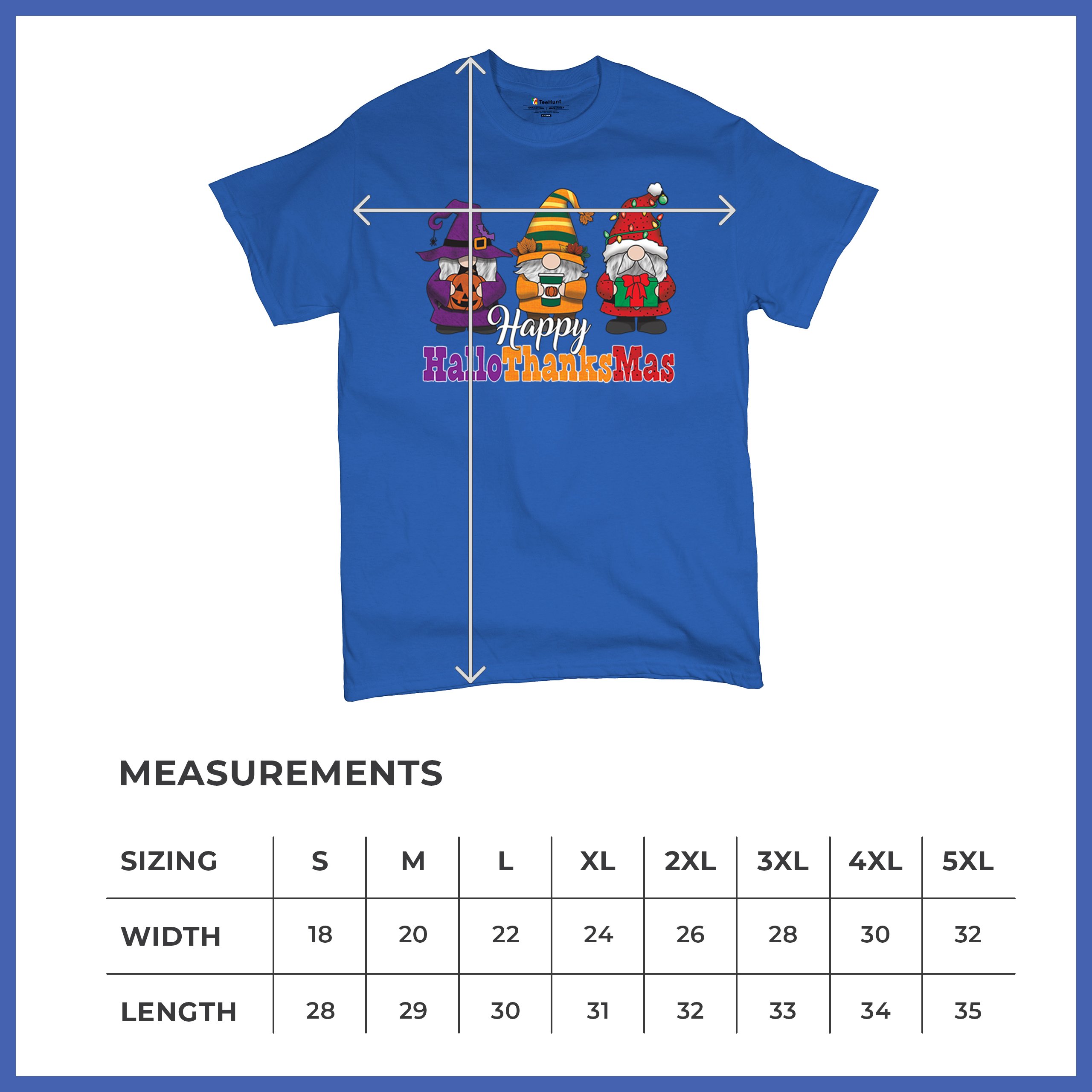 HallowThanksMas T-shirt Gnomes Halloween Thanksgiving Christmas Men's Tee - Picture 106 of 113