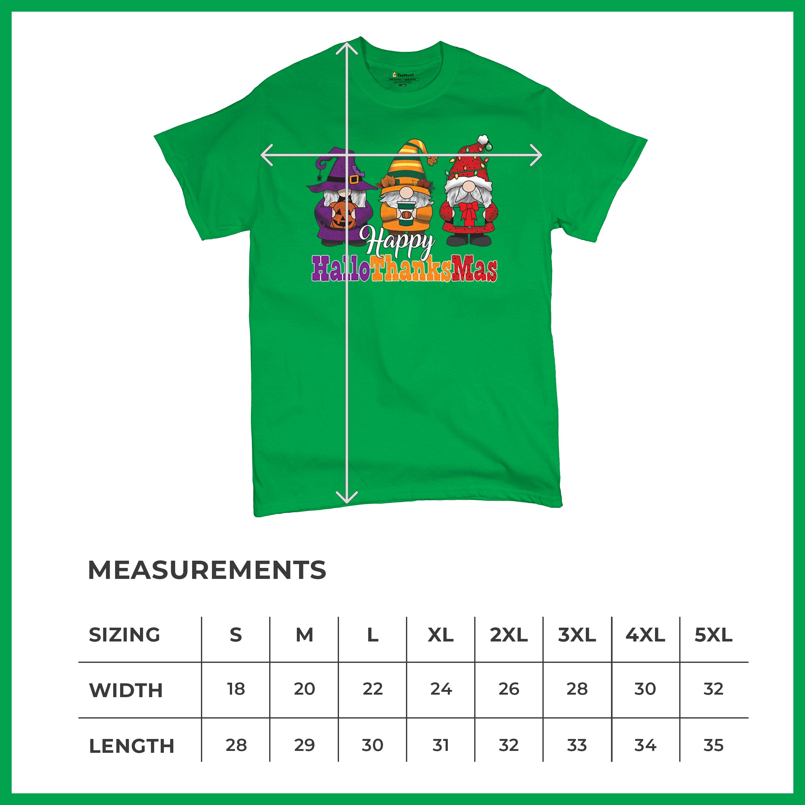HallowThanksMas T-shirt Gnomes Halloween Thanksgiving Christmas Men's Tee - Picture 64 of 113