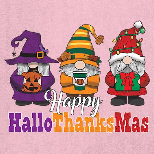 HallowThanksMas T-shirt Gnomes Halloween Thanksgiving Christmas Men's Tee - Picture 88 of 113
