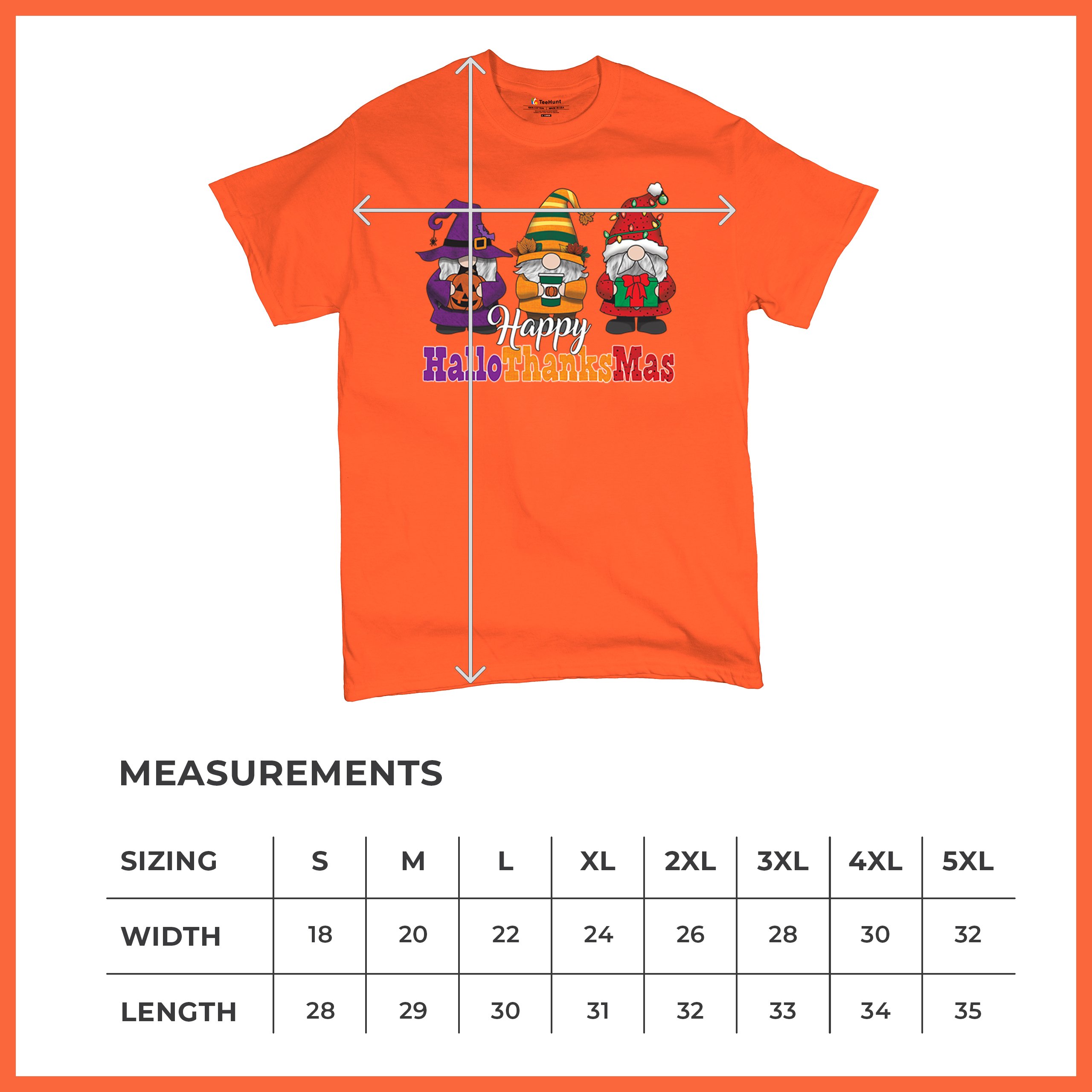 HallowThanksMas T-shirt Gnomes Halloween Thanksgiving Christmas Men's Tee - Picture 22 of 113