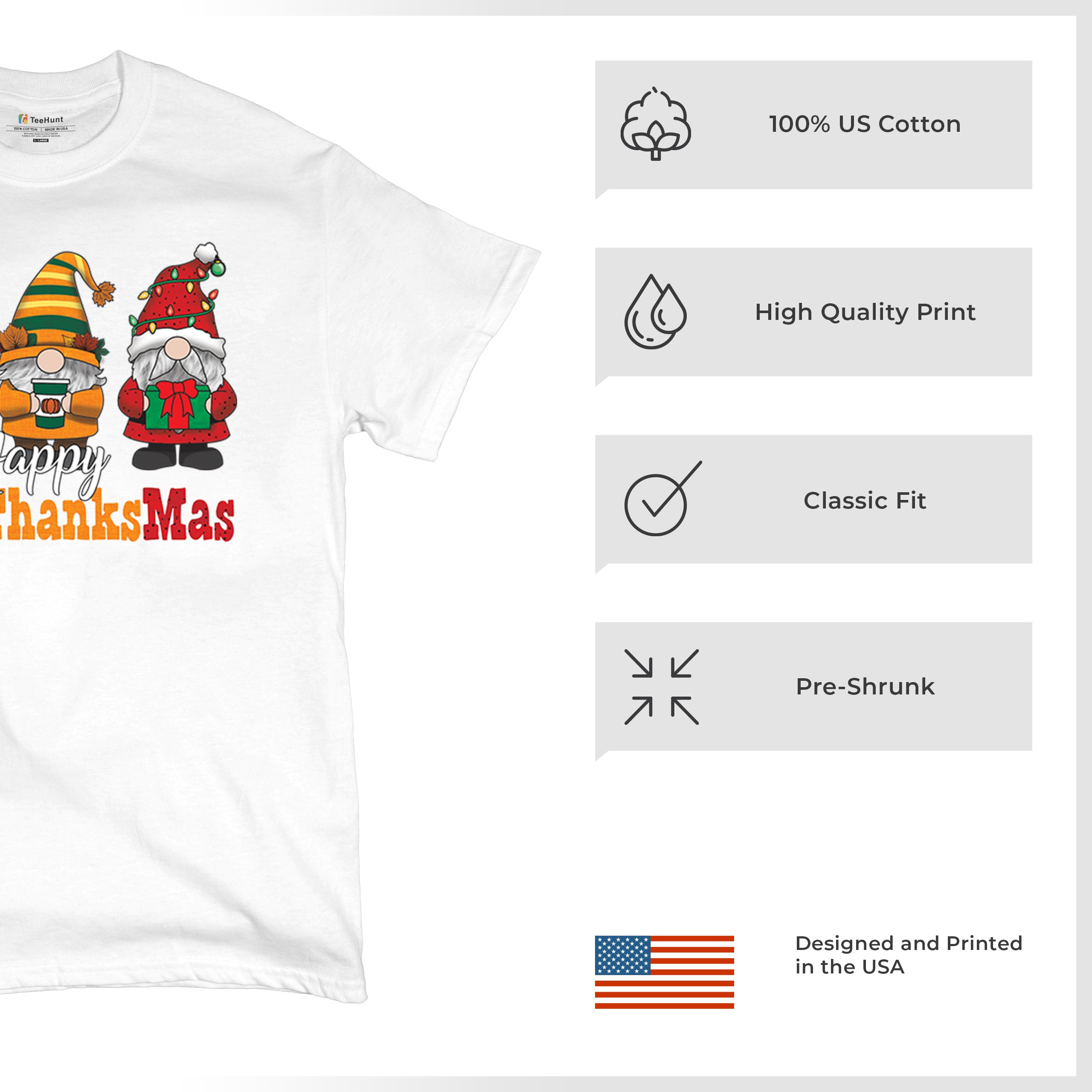 HallowThanksMas T-shirt Gnomes Halloween Thanksgiving Christmas Men's Tee - Picture 49 of 113