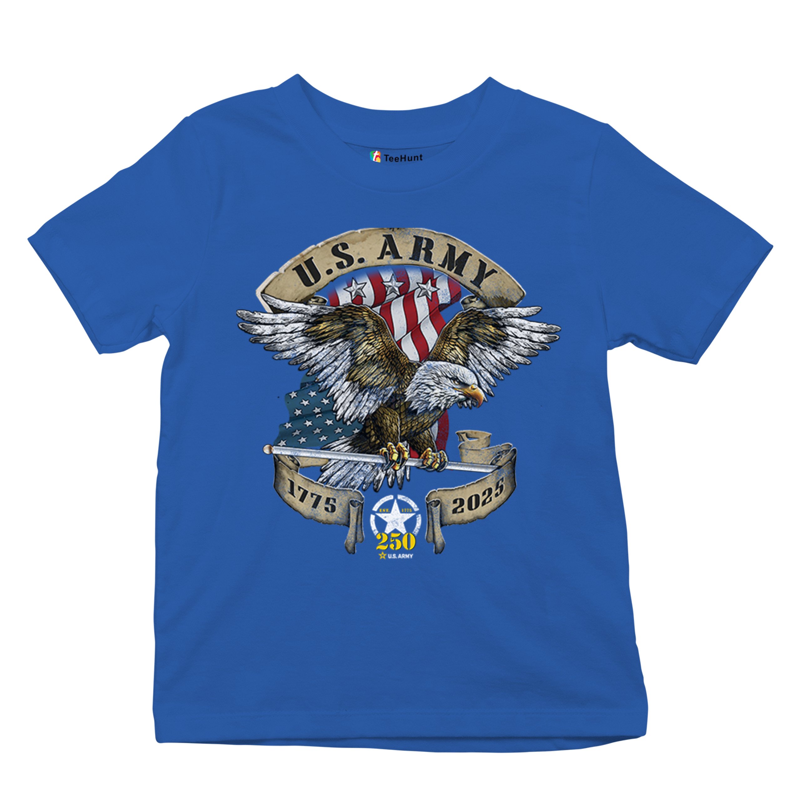 US Army Eagle Youth T-shirt 250 Anniversary American Veteran DD 214 Kids - Picture 34 of 43