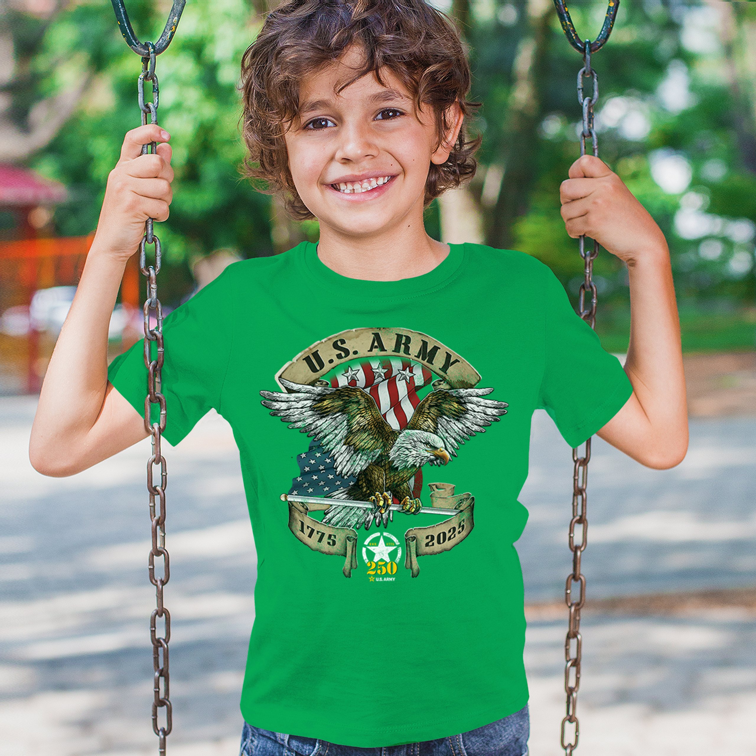 US Army Eagle Youth T-shirt 250 Anniversary American Veteran DD 214 Kids - Picture 26 of 43