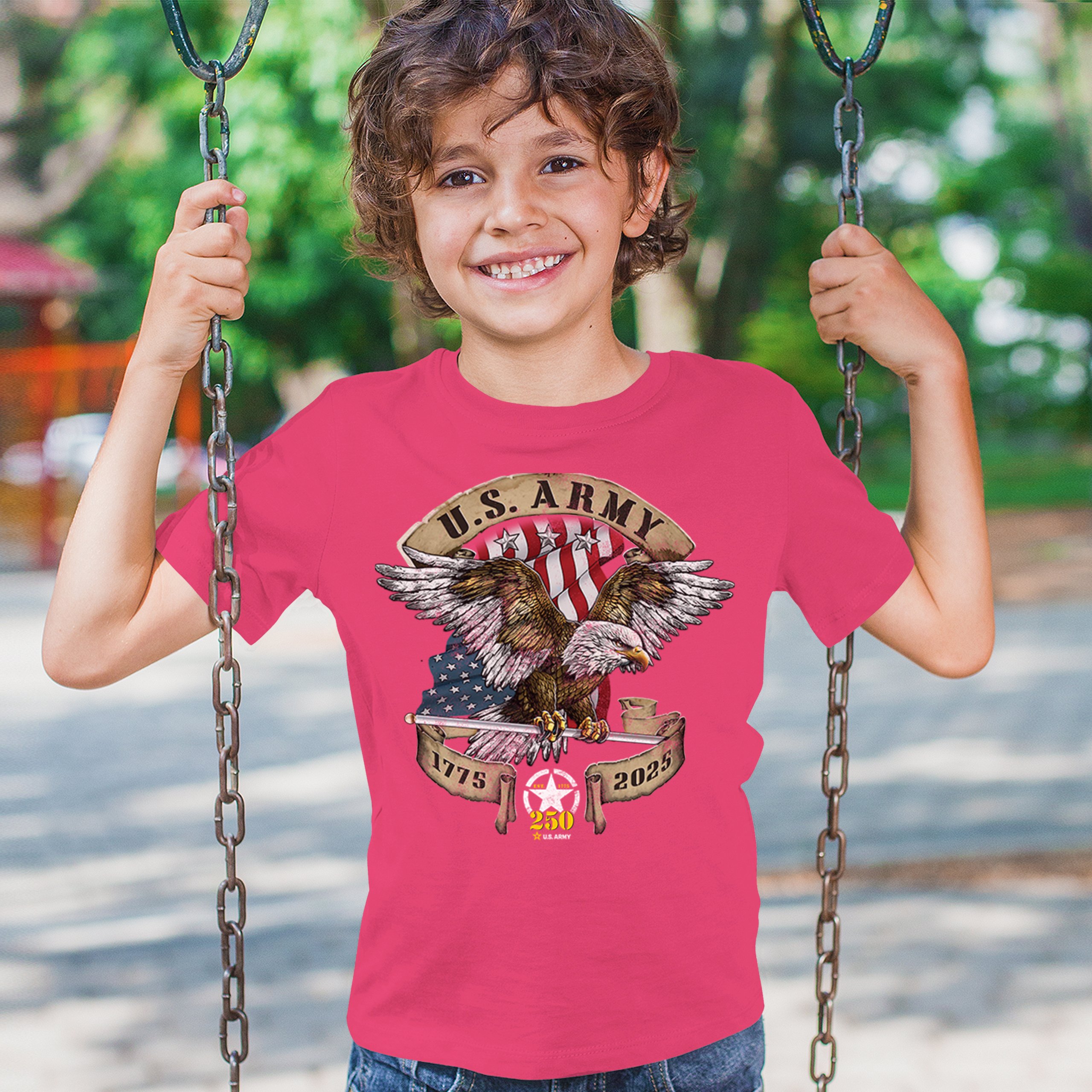US Army Eagle Youth T-shirt 250 Anniversary American Veteran DD 214 Kids - Picture 40 of 43
