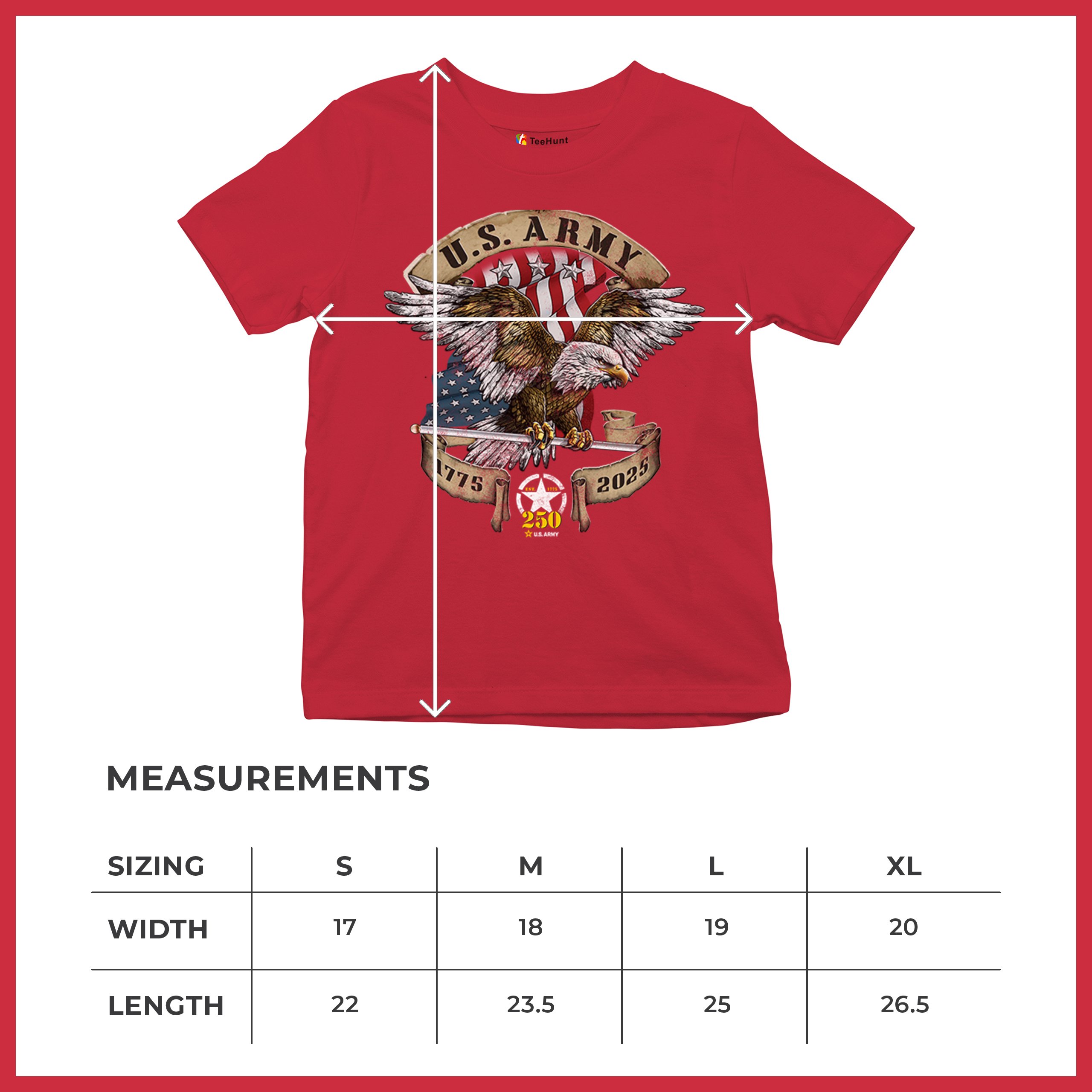 US Army Eagle Youth T-shirt 250 Anniversary American Veteran DD 214 Kids - Picture 22 of 43