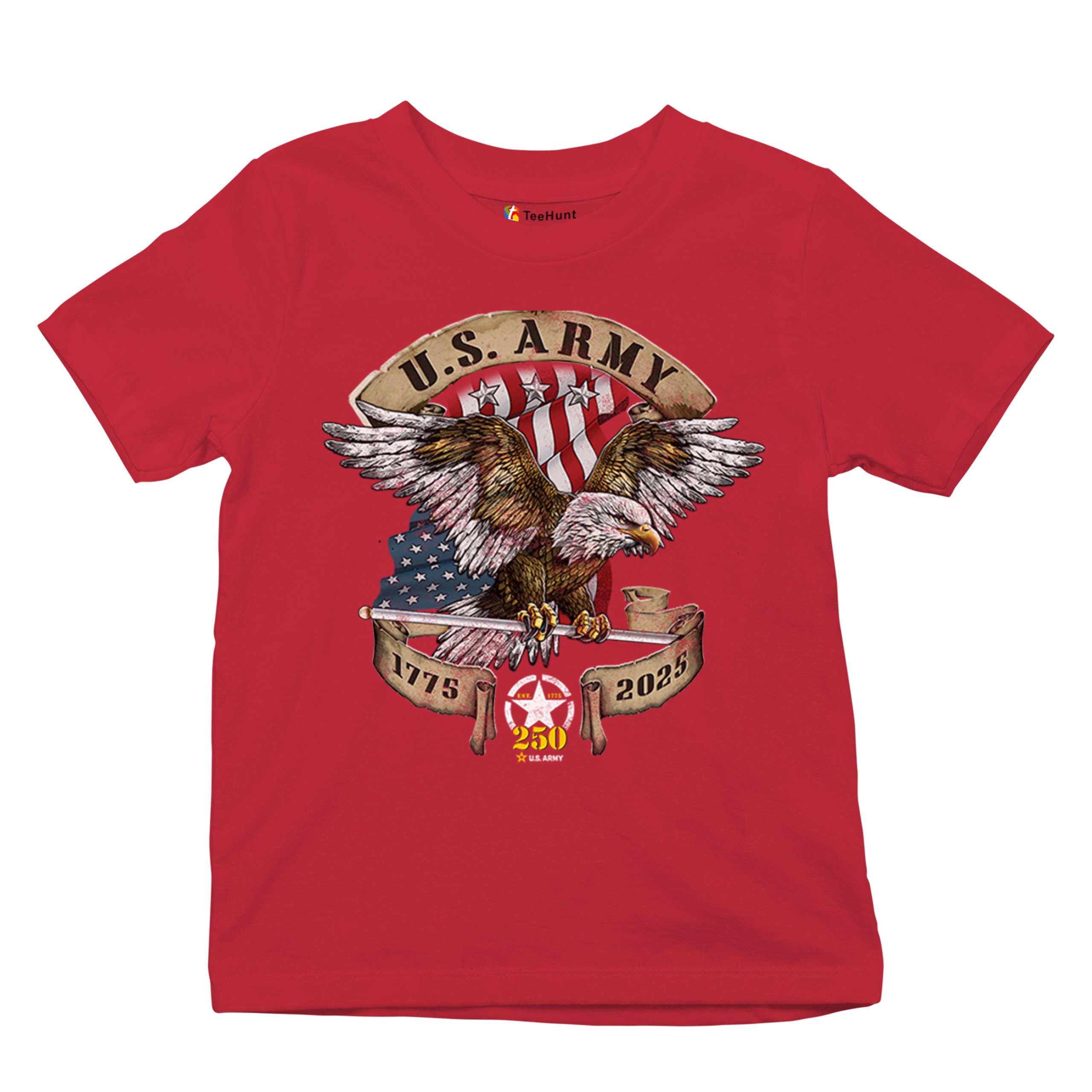 US Army Eagle Youth T-shirt 250 Anniversary American Veteran DD 214 Kids - Picture 20 of 43