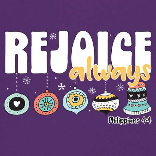 Rejoice Always Philippians 4:4 Women's V-Neck T-shirt Christmas Christian Tee