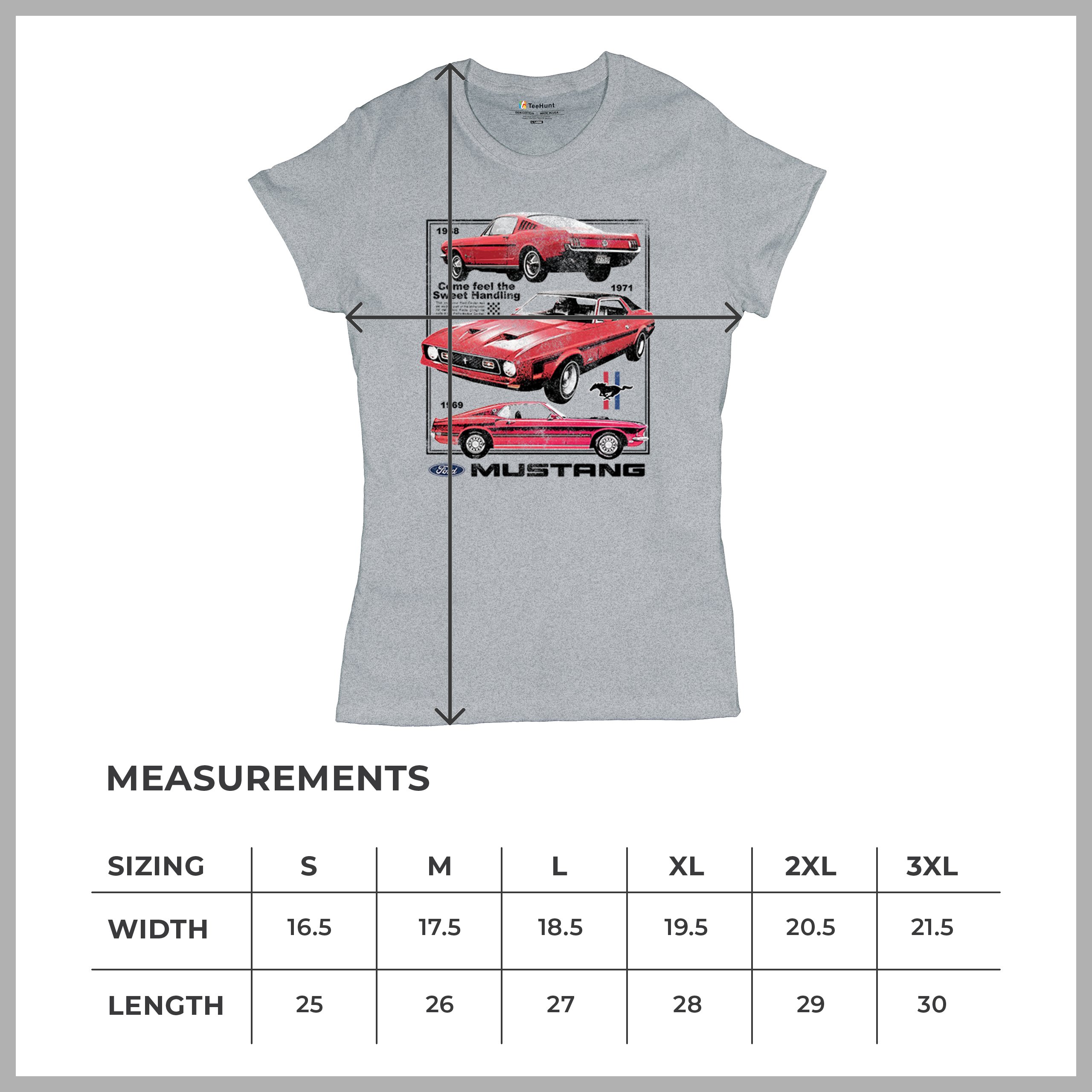 Ford Mustang Poster 1968 1969 1971 T-Shirt Performance Muscle Car Damen Tee - Bild 15 von 29