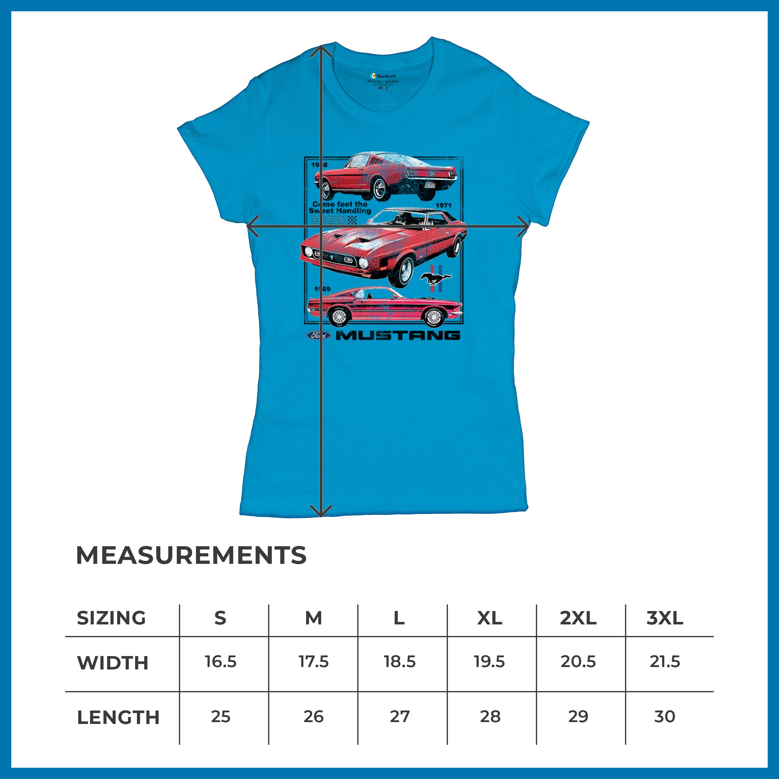 Ford Mustang Poster 1968 1969 1971 T-Shirt Performance Muscle Car Damen Tee - Bild 22 von 29