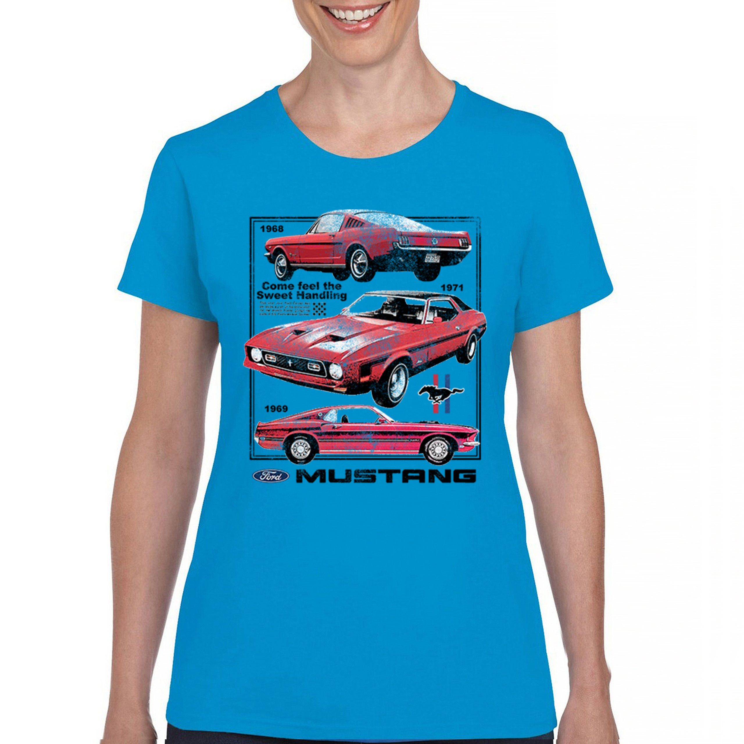 Ford Mustang Poster 1968 1969 1971 T-Shirt Performance Muscle Car Damen Tee - Bild 16 von 29