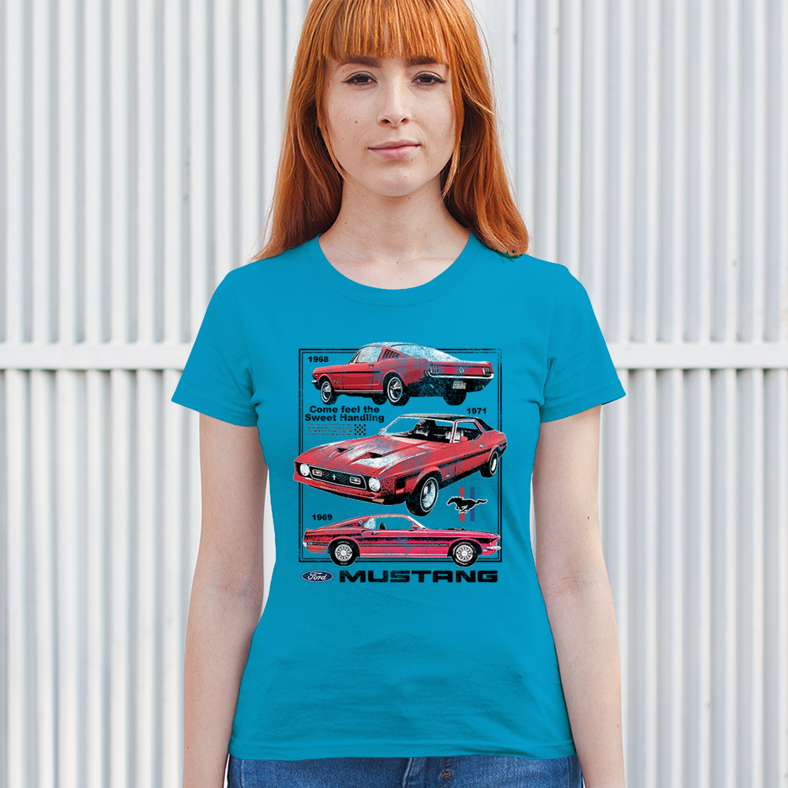 Ford Mustang Poster 1968 1969 1971 T-Shirt Performance Muscle Car Damen Tee - Bild 19 von 29