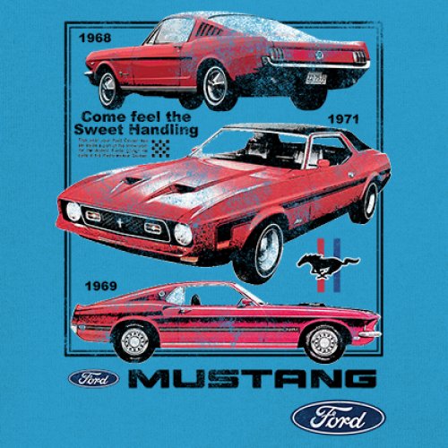 Ford Mustang Poster 1968 1969 1971 T-Shirt Performance Muscle Car Damen Tee - Bild 18 von 29