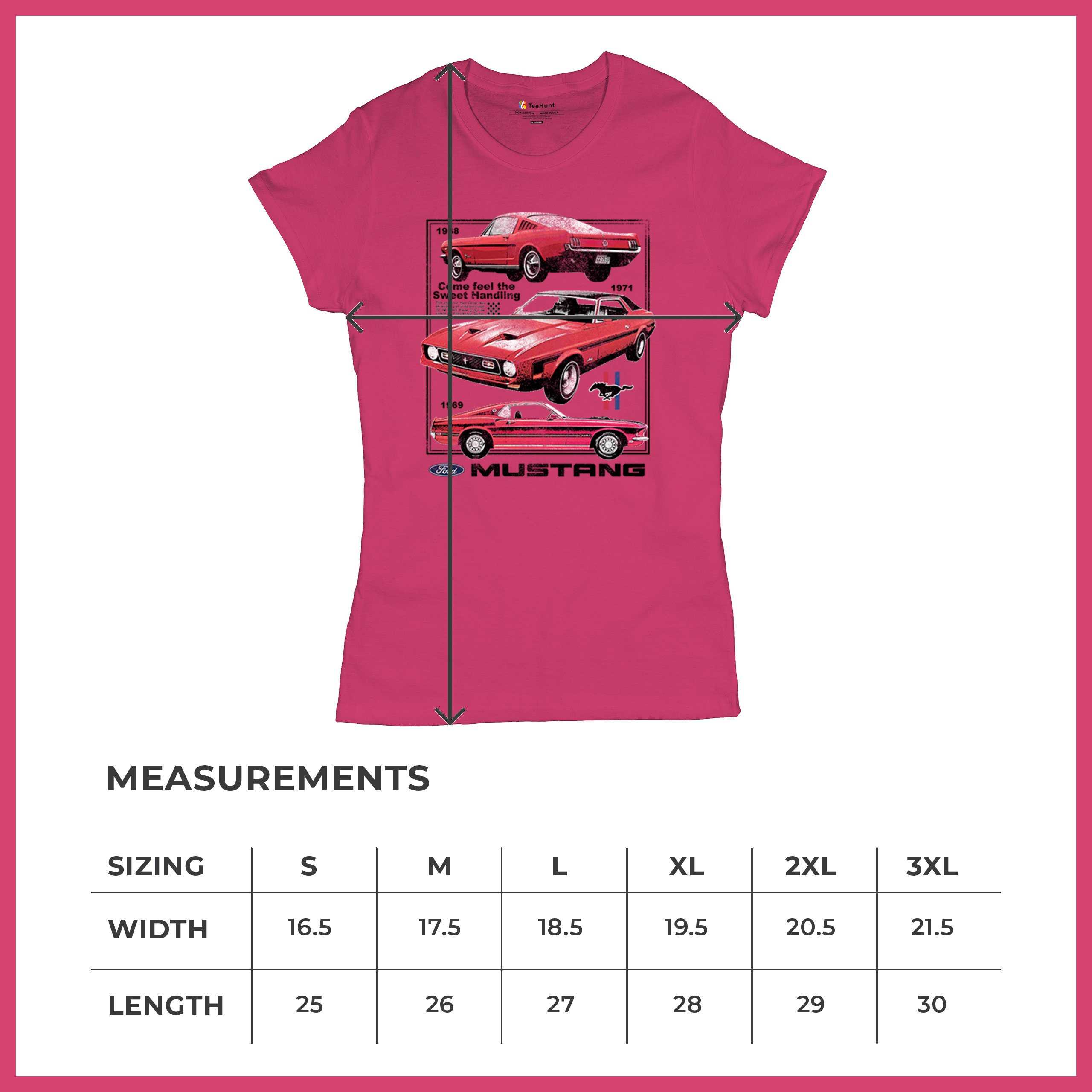 Ford Mustang Poster 1968 1969 1971 T-Shirt Performance Muscle Car Damen Tee - Bild 29 von 29