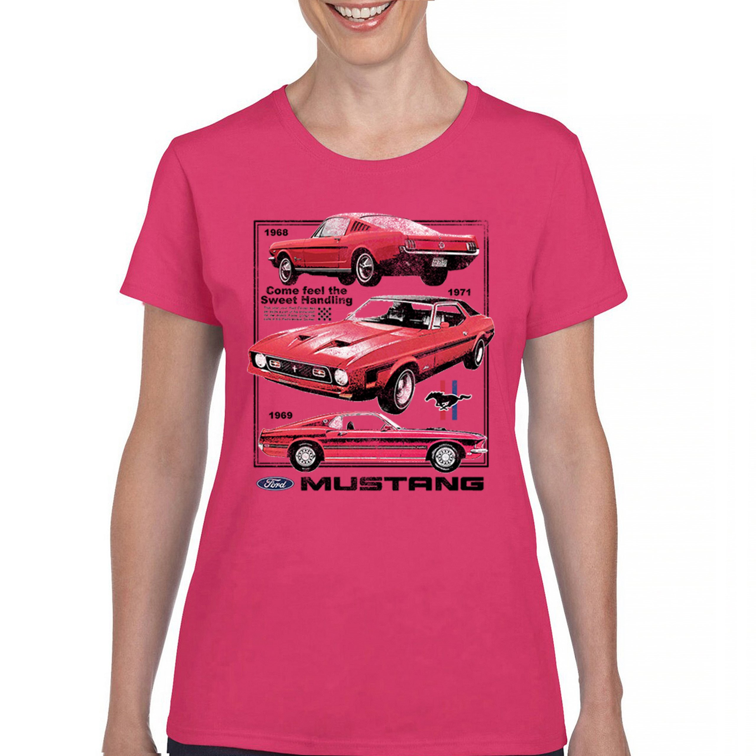Ford Mustang Poster 1968 1969 1971 T-Shirt Performance Muscle Car Damen Tee - Bild 23 von 29
