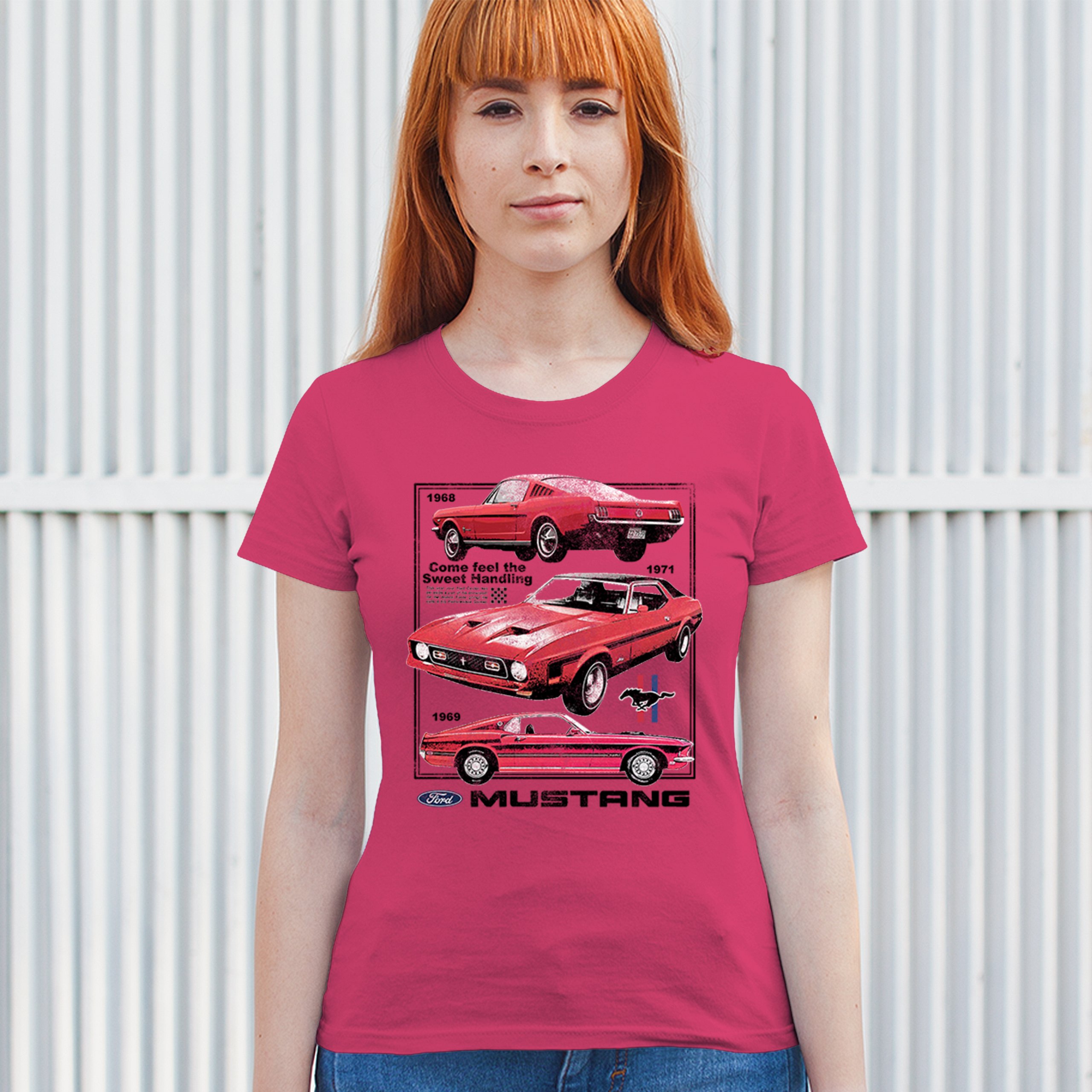 Ford Mustang Poster 1968 1969 1971 T-Shirt Performance Muscle Car Damen Tee - Bild 26 von 29
