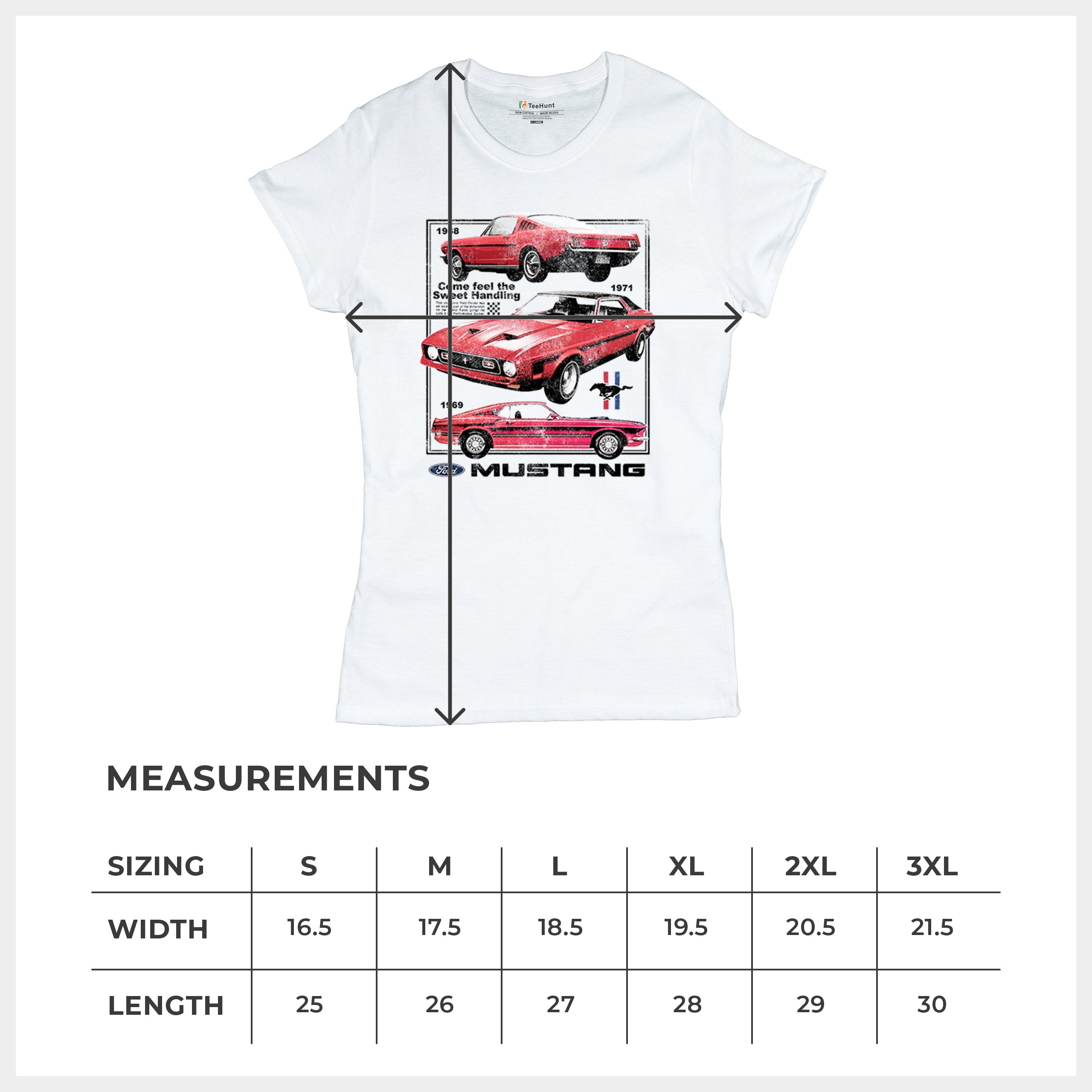 Ford Mustang Poster 1968 1969 1971 T-Shirt Performance Muscle Car Damen Tee - Bild 8 von 29