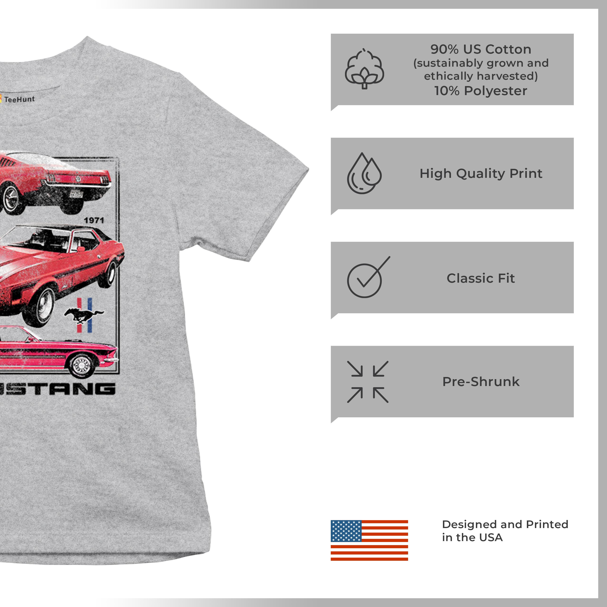 Ford Mustang Poster 1968 1969 1971 Youth T-shirt Performance Muscle Car Kids - Picture 14 of 29