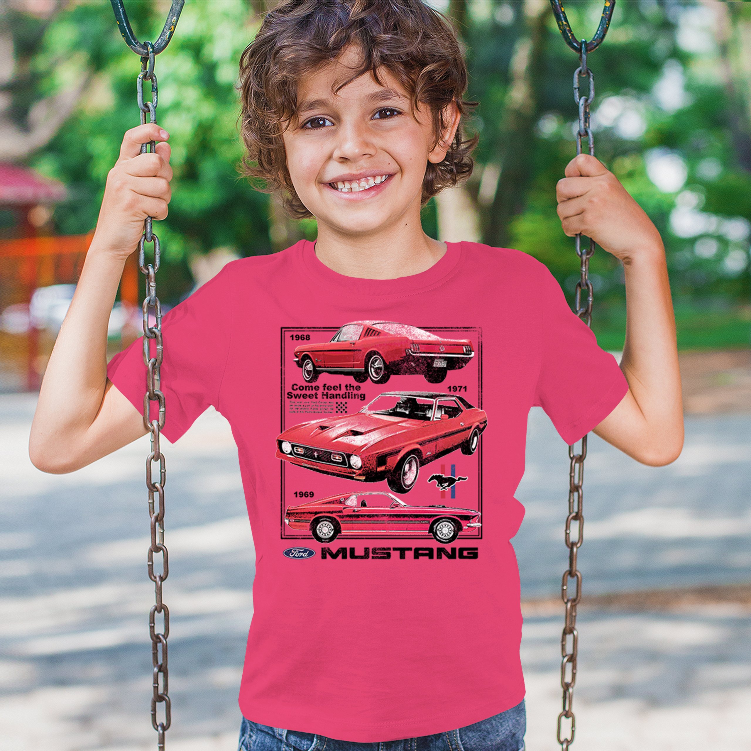 Ford Mustang Poster 1968 1969 1971 Youth T-shirt Performance Muscle Car Kids - Picture 26 of 29