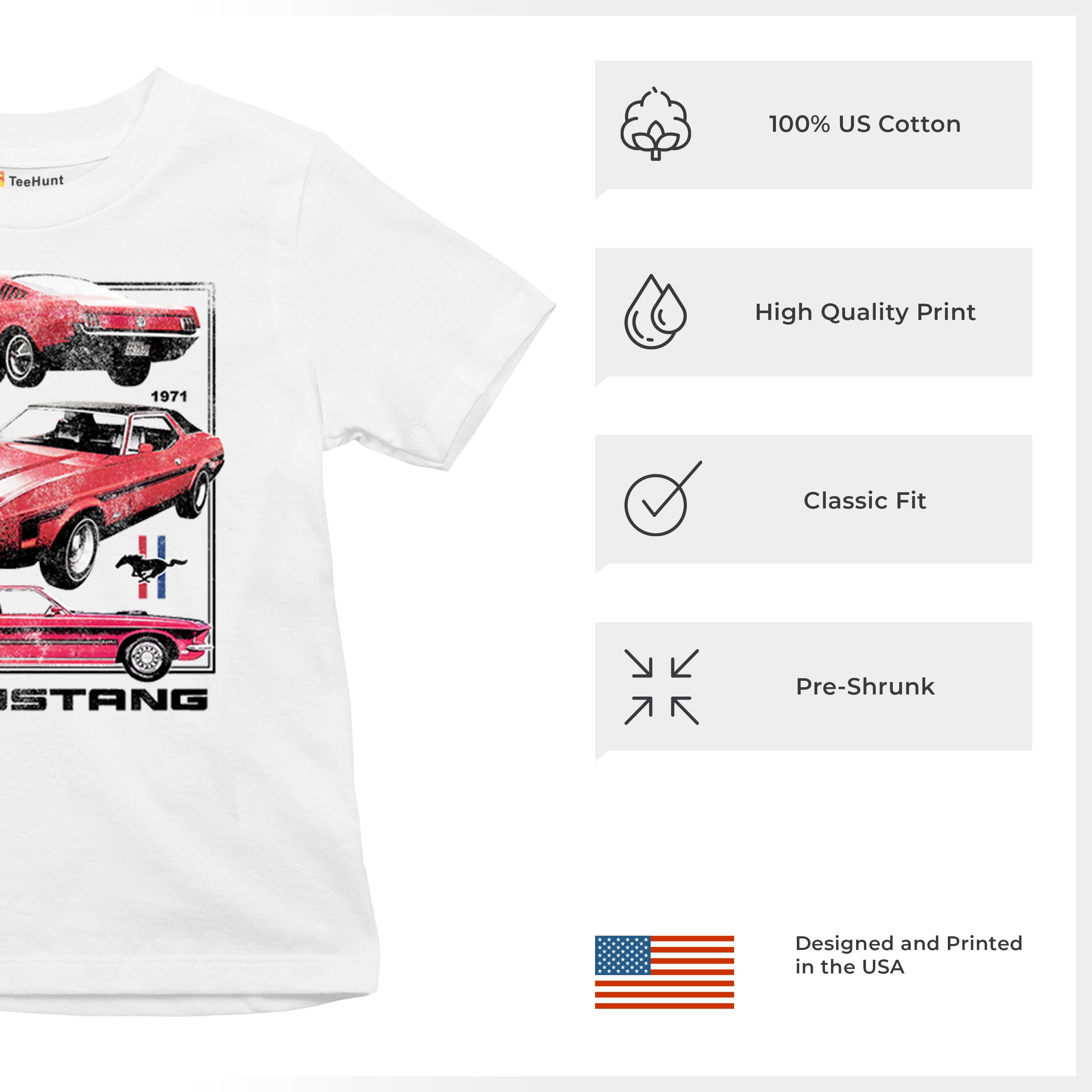 Ford Mustang Poster 1968 1969 1971 Youth T-shirt Performance Muscle Car Kids - Picture 7 of 29