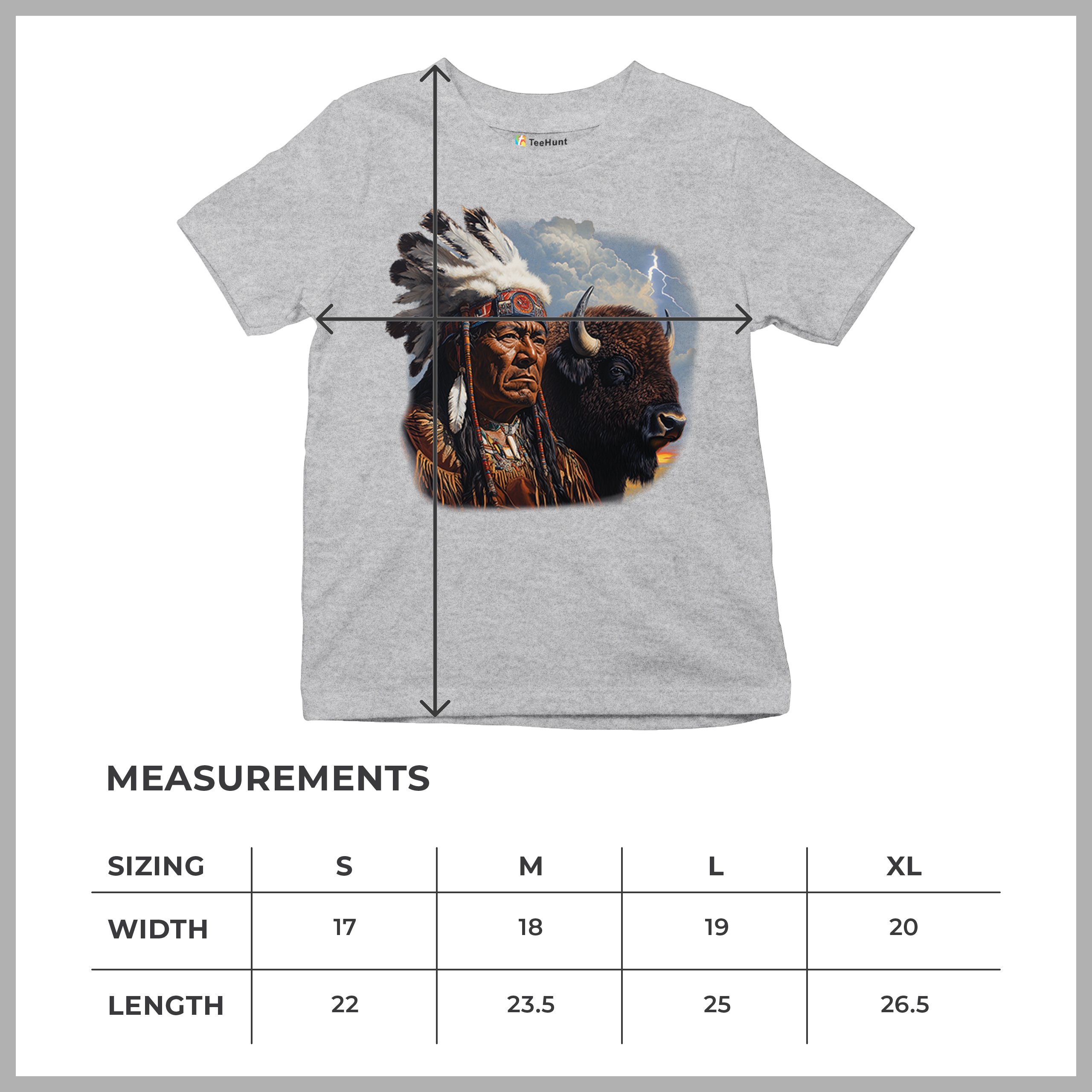 Native American Bison Chief Youth T-shirt Spiritual Buffalo Tribal Totem Kids - Picture 15 of 50