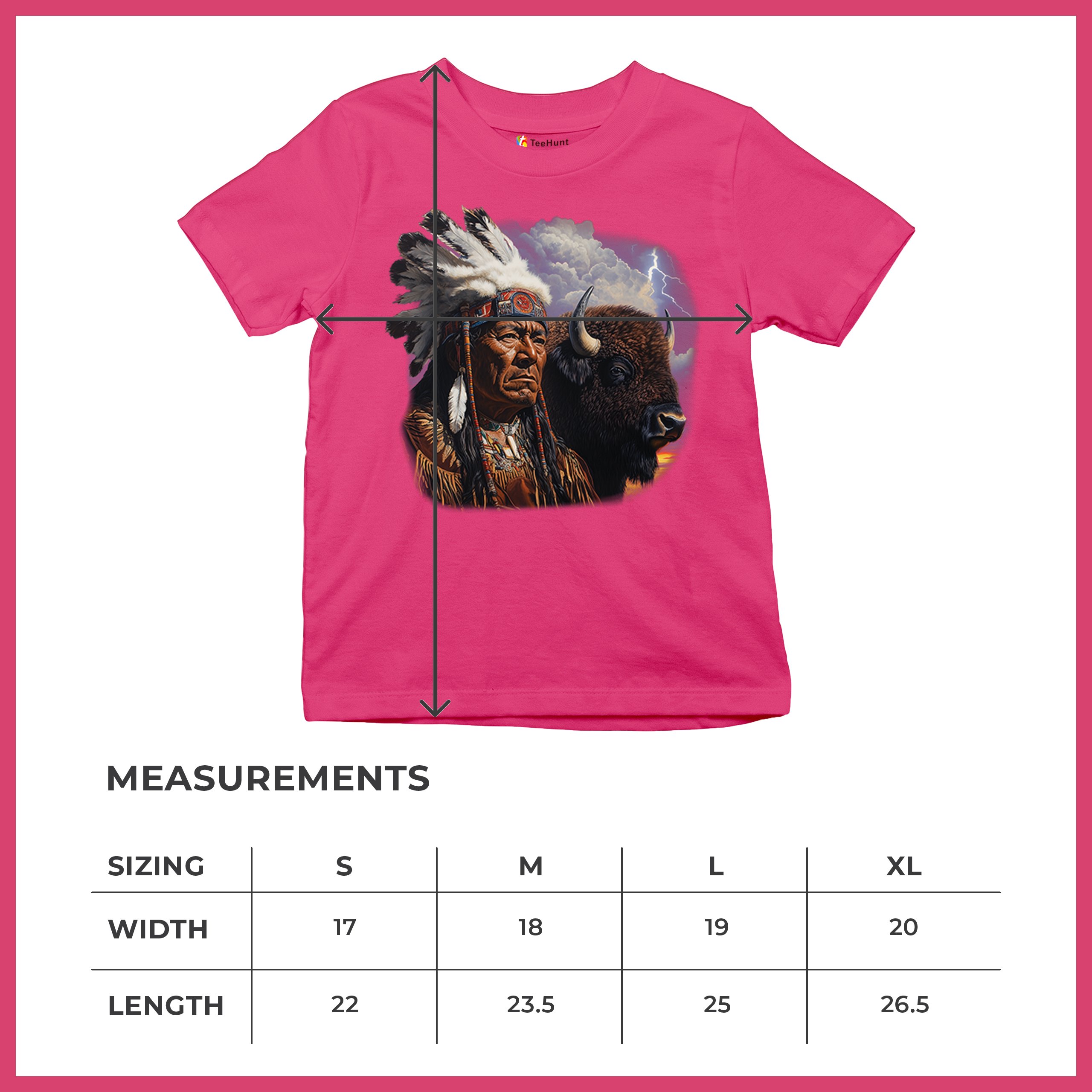 Native American Bison Chief Youth T-shirt Spiritual Buffalo Tribal Totem Kids - Picture 50 of 50
