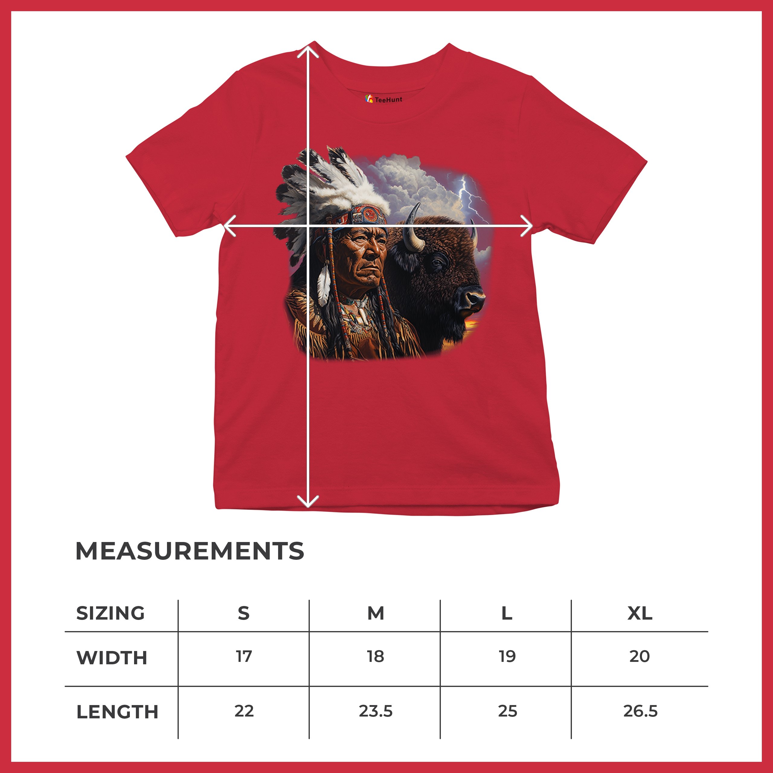 Native American Bison Chief Youth T-shirt Spiritual Buffalo Tribal Totem Kids - Picture 22 of 50