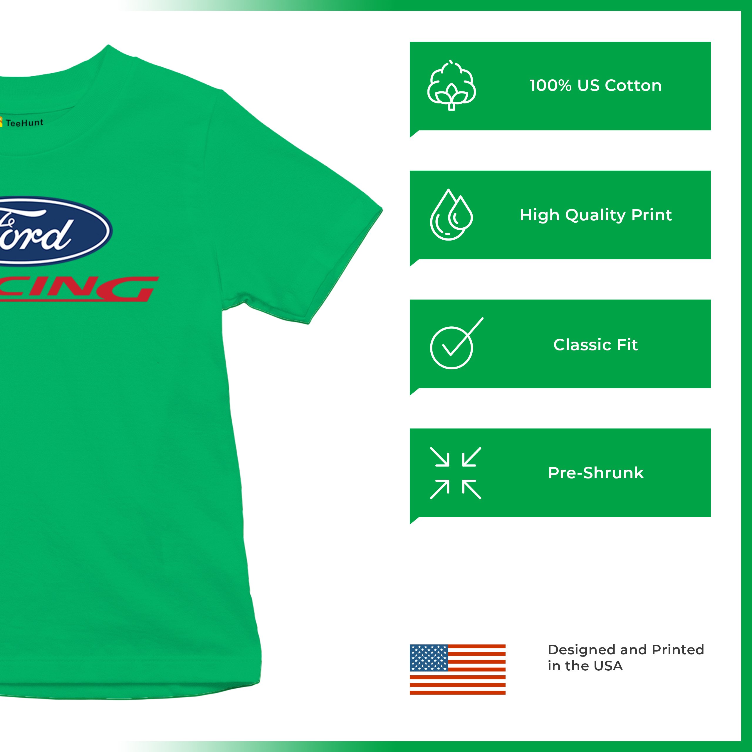 Ford Racing Youth T-shirt Muscle Car Mustang Shelby GT Boss Mach1 USA Kids - Picture 28 of 43