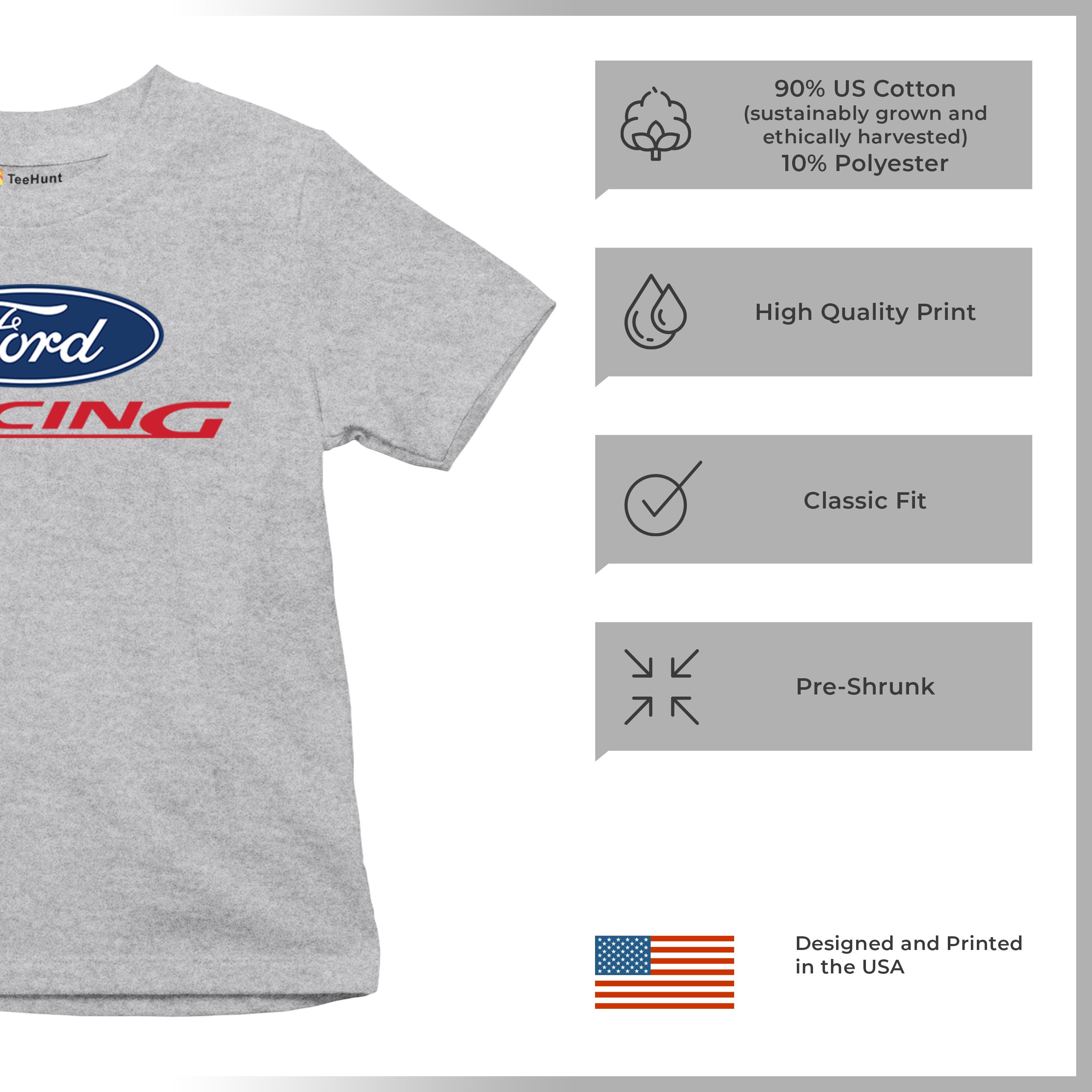 Ford Racing Youth T-shirt Muscle Car Mustang Shelby GT Boss Mach1 USA Kids - Picture 14 of 43