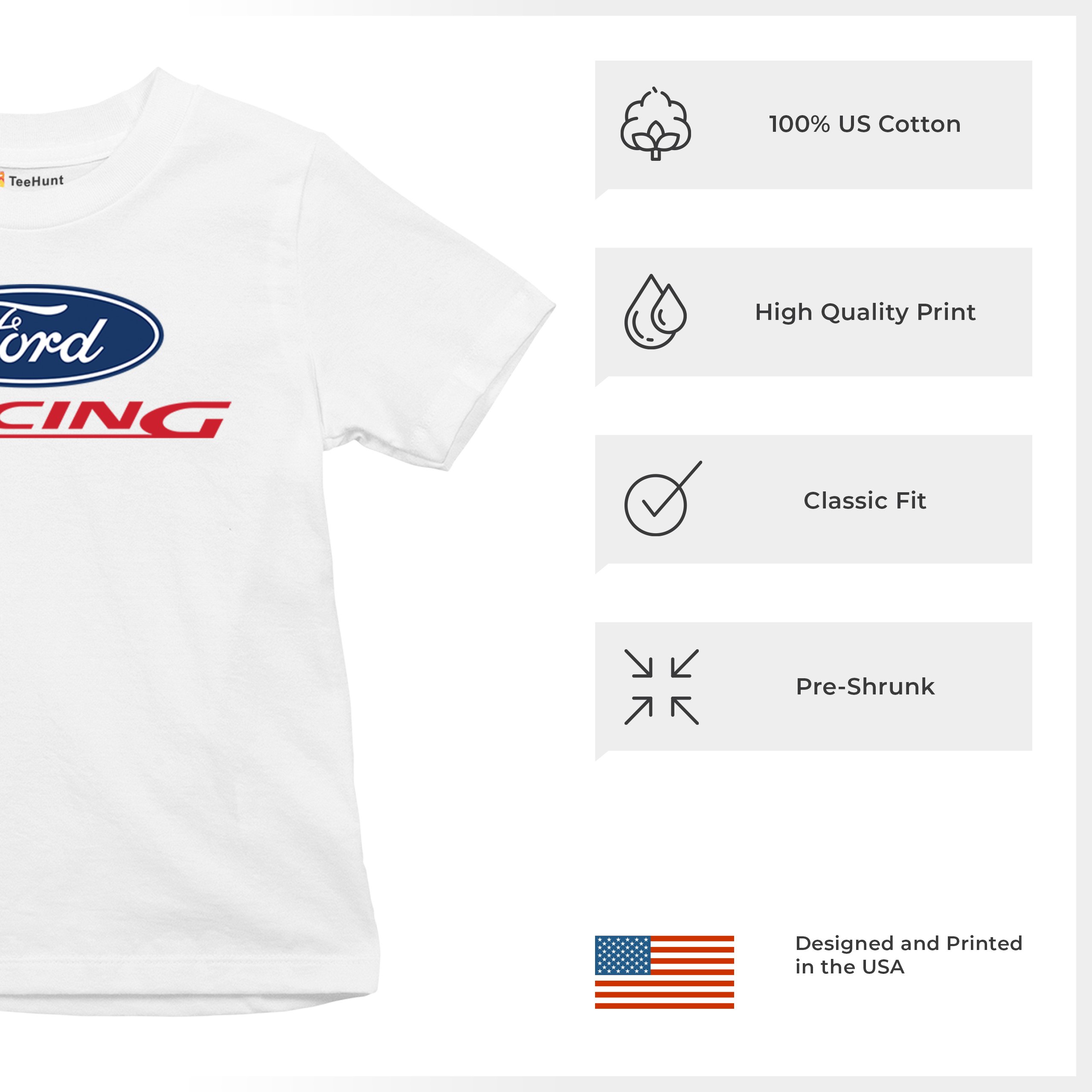 Ford Racing Youth T-shirt Muscle Car Mustang Shelby GT Boss Mach1 USA Kids - Picture 21 of 43
