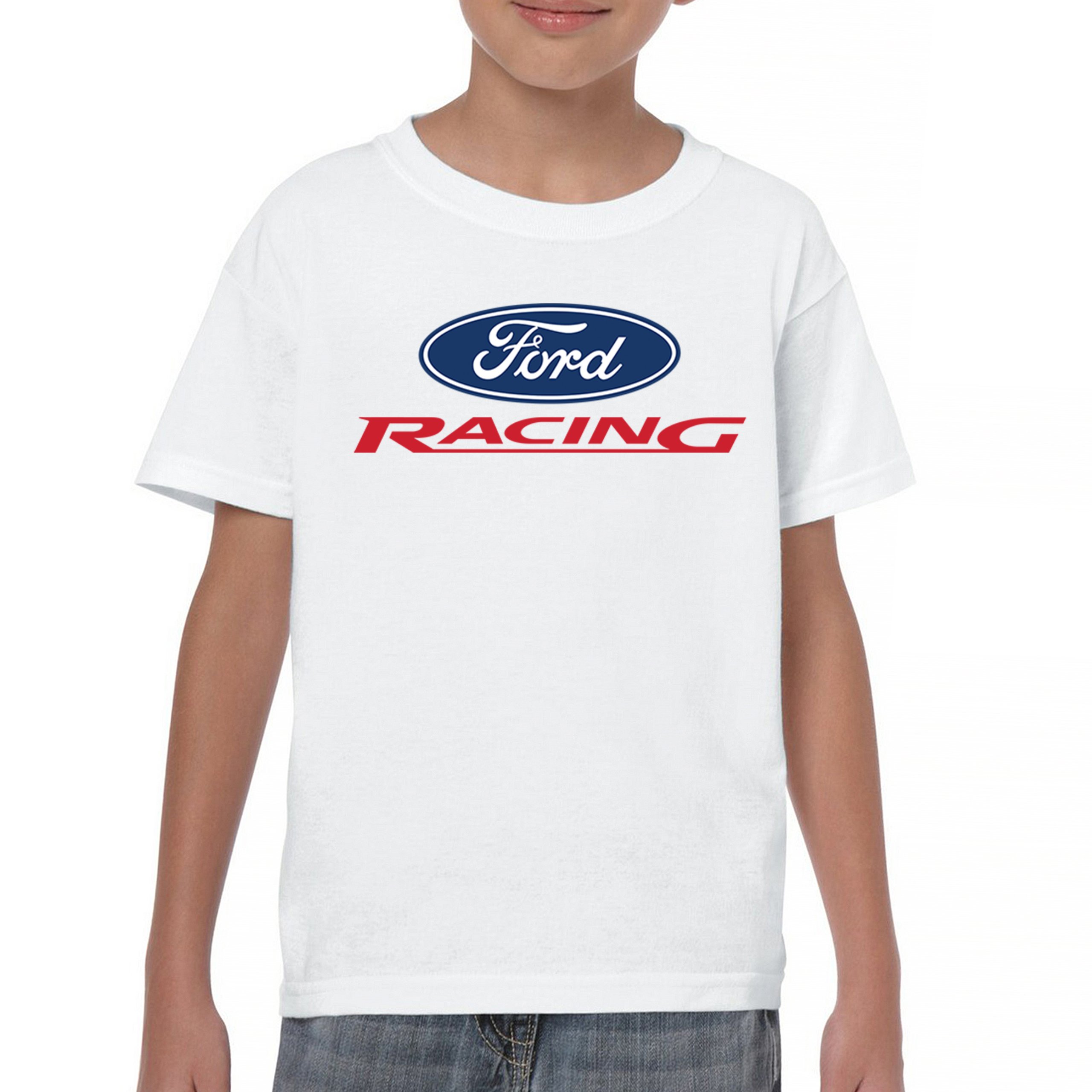 Ford Racing Youth T-shirt Muscle Car Mustang Shelby GT Boss Mach1 USA Kids - Picture 16 of 43