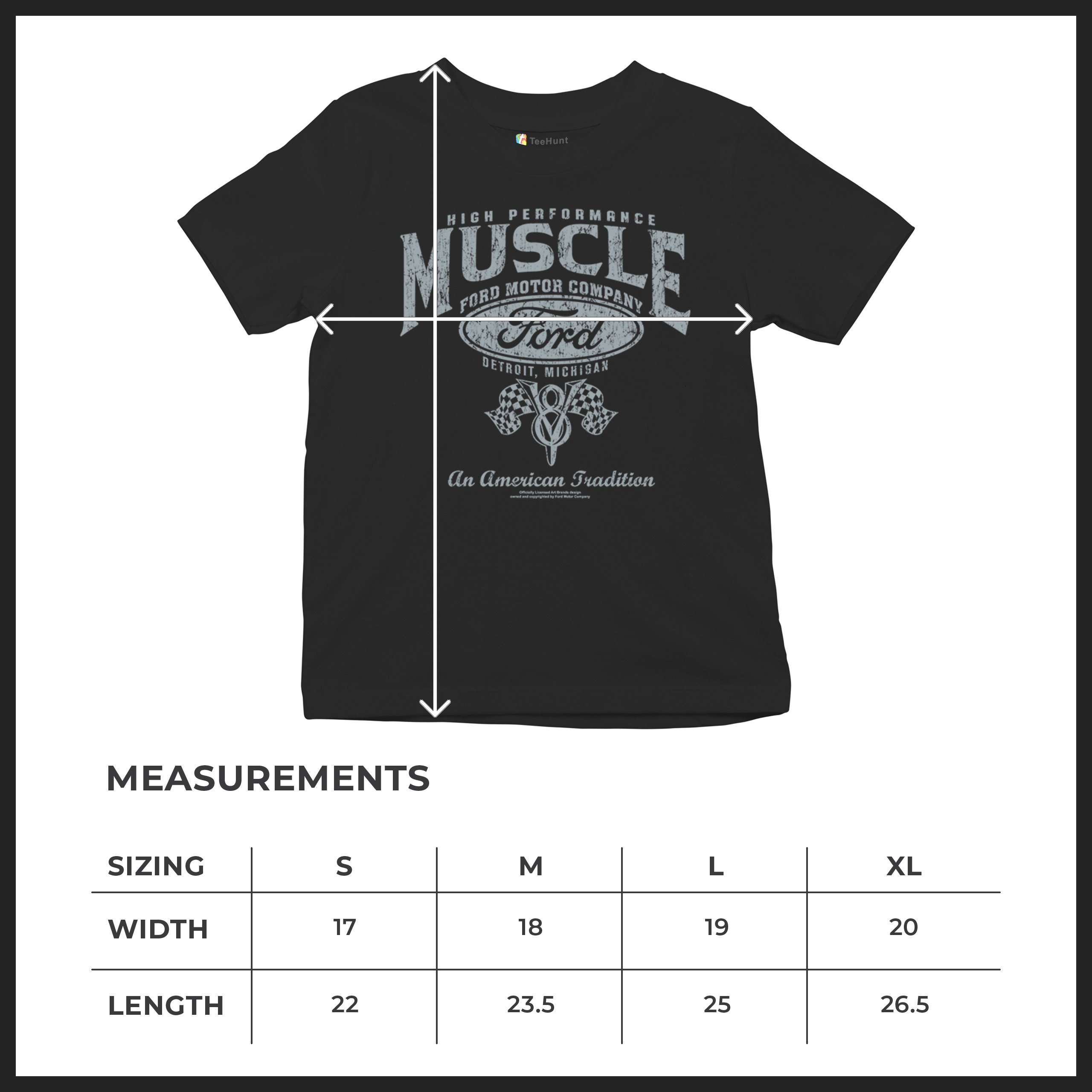 High Performance Muscle Ford Youth T-shirt American Tradition V8 Vintage Kids - Picture 8 of 43
