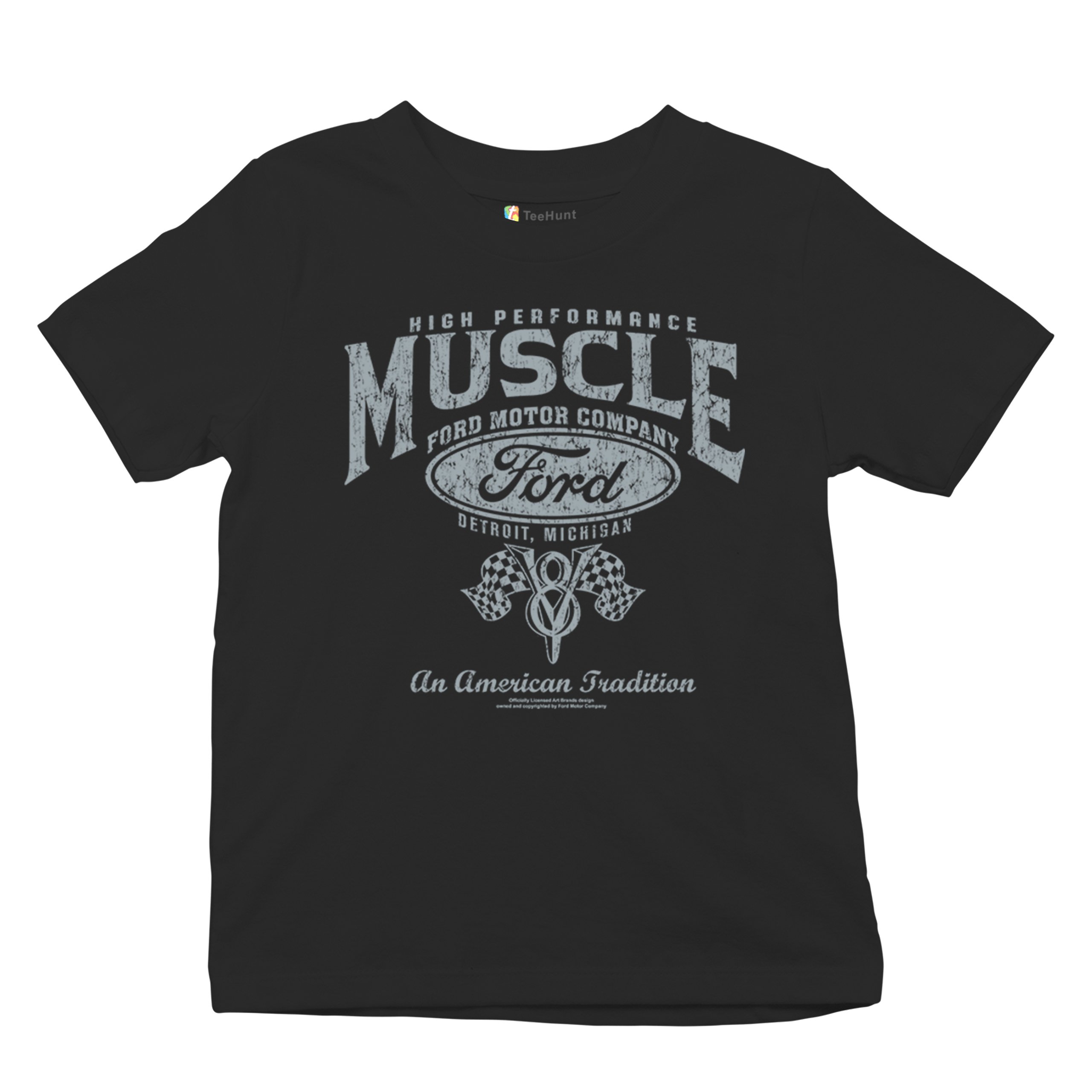 High Performance Muscle Ford Youth T-shirt American Tradition V8 Vintage Kids - Picture 6 of 43