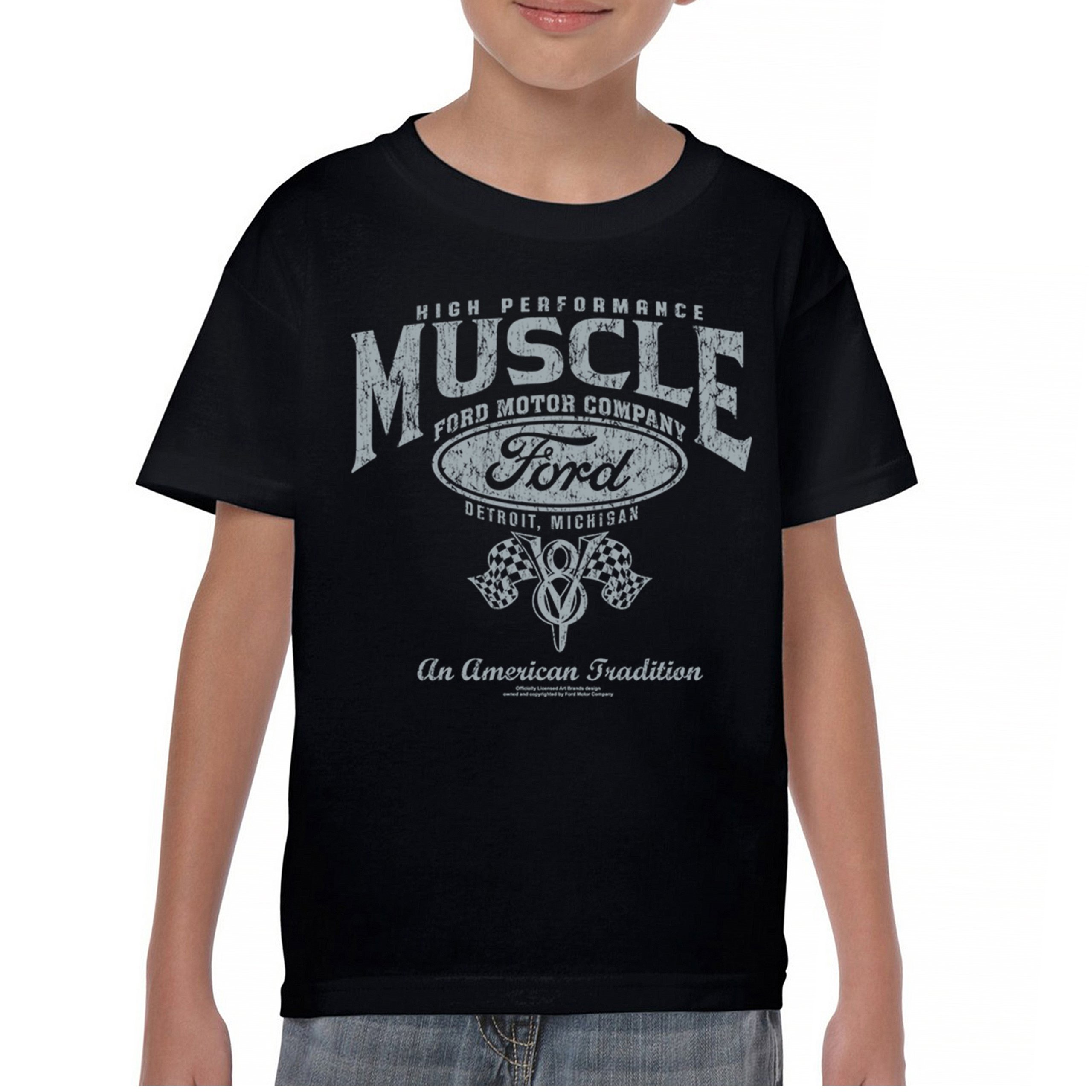 High Performance Muscle Ford Youth T-shirt American Tradition V8 Vintage Kids - Picture 2 of 43
