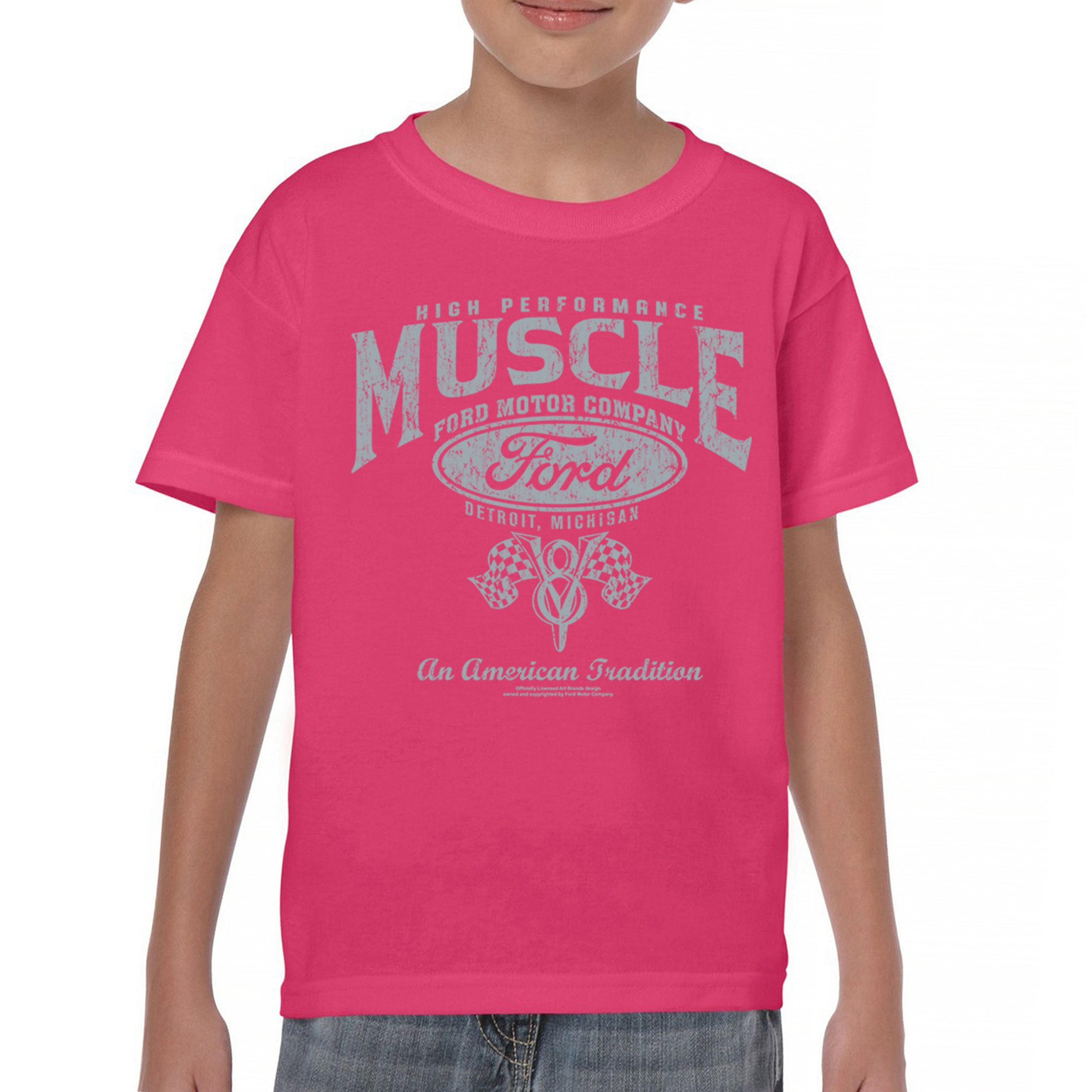 High Performance Muscle Ford Youth T-shirt American Tradition V8 Vintage Kids - Picture 37 of 43